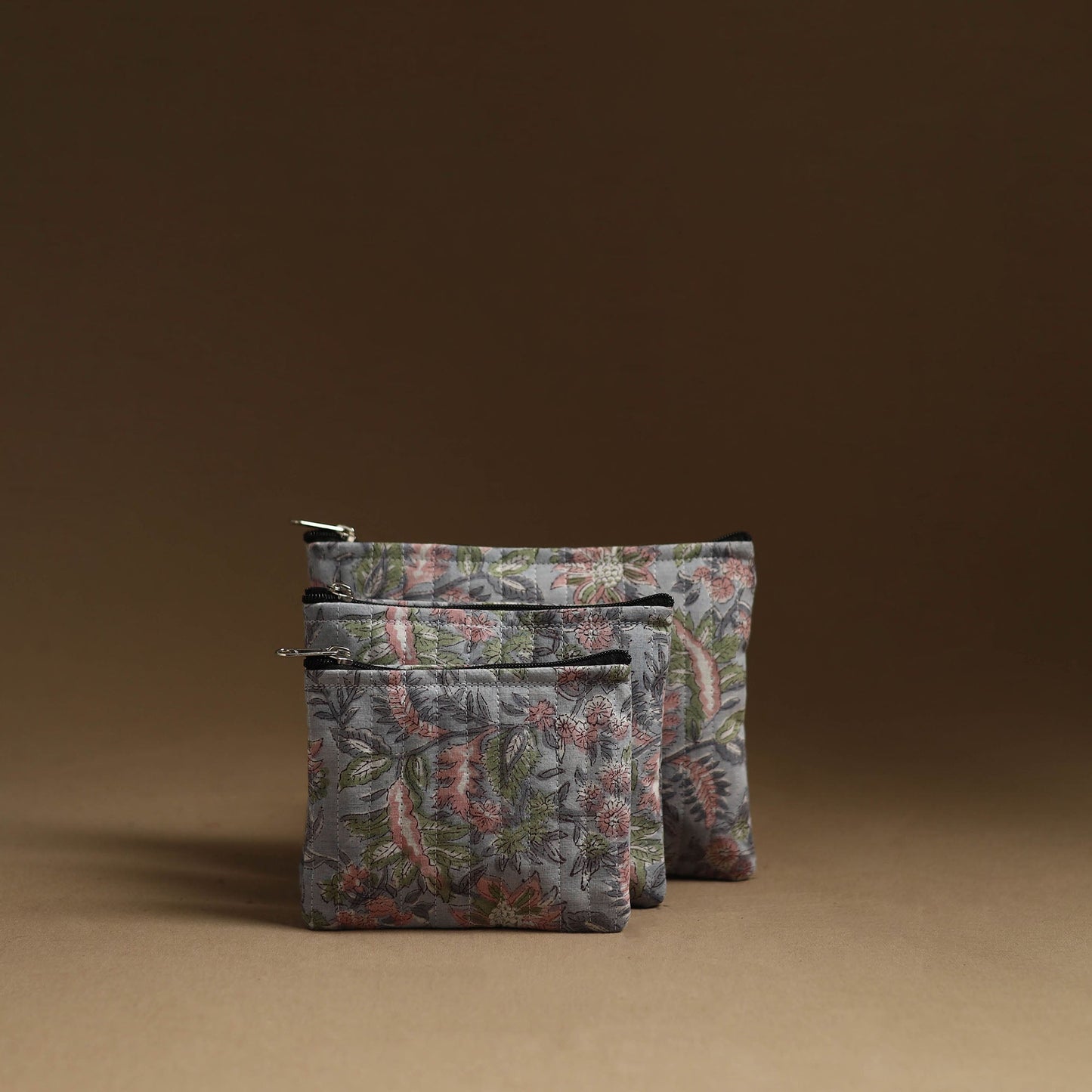 Buy Grey Handmade Multipurpose Utility Pouches (set of 3)