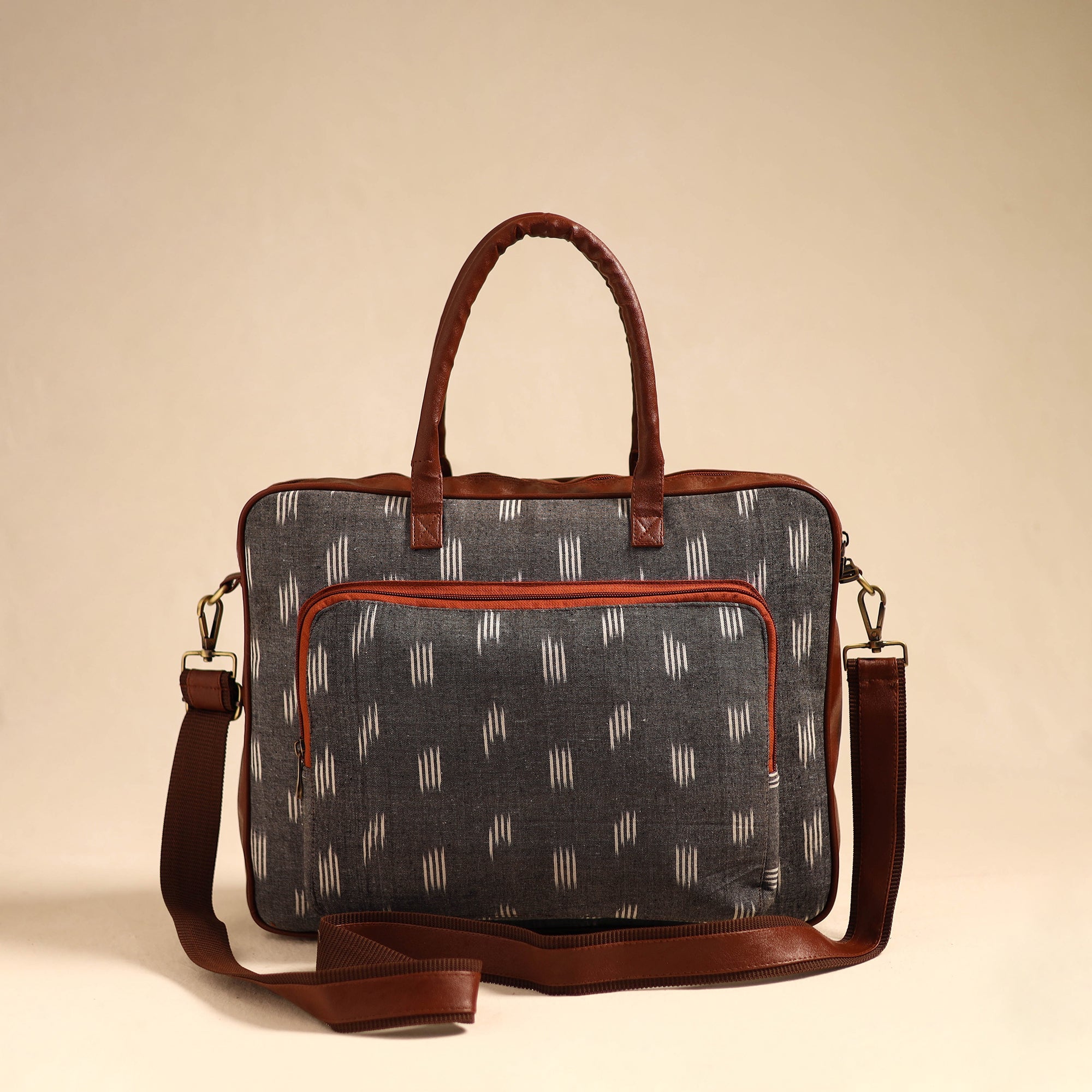 Maroon - Handmade Pochampally Ikat Laptop Bag 30