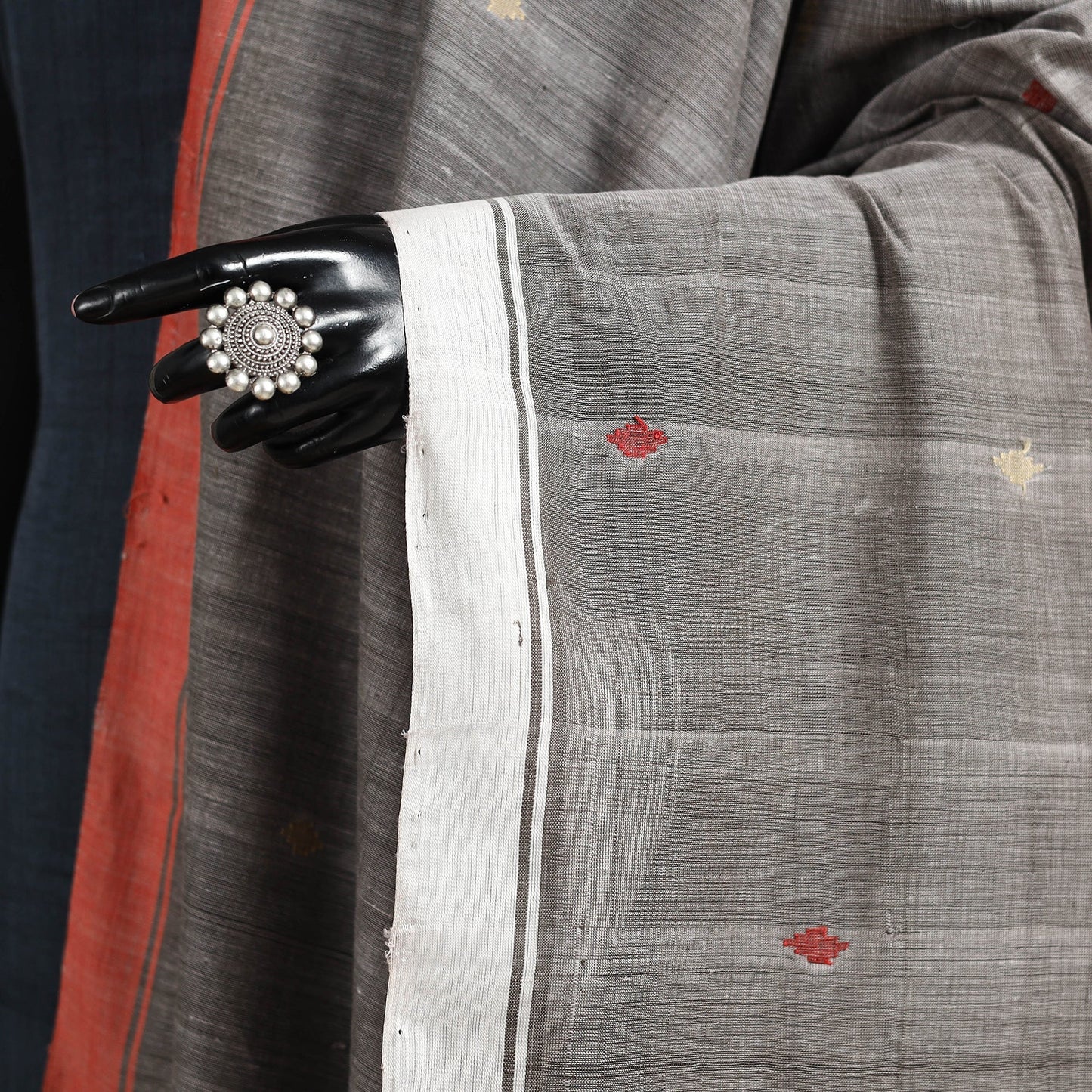 Peach - handspun handloom buti natural dyed cotton