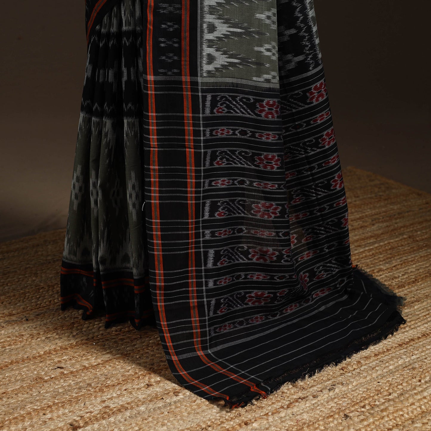 Ikat handloom cotton sambalpuri saree 26 - handcrafted