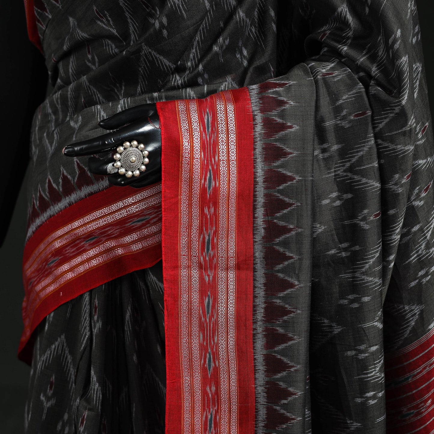 Ikat handloom cotton sambalpuri saree 29 - handcrafted