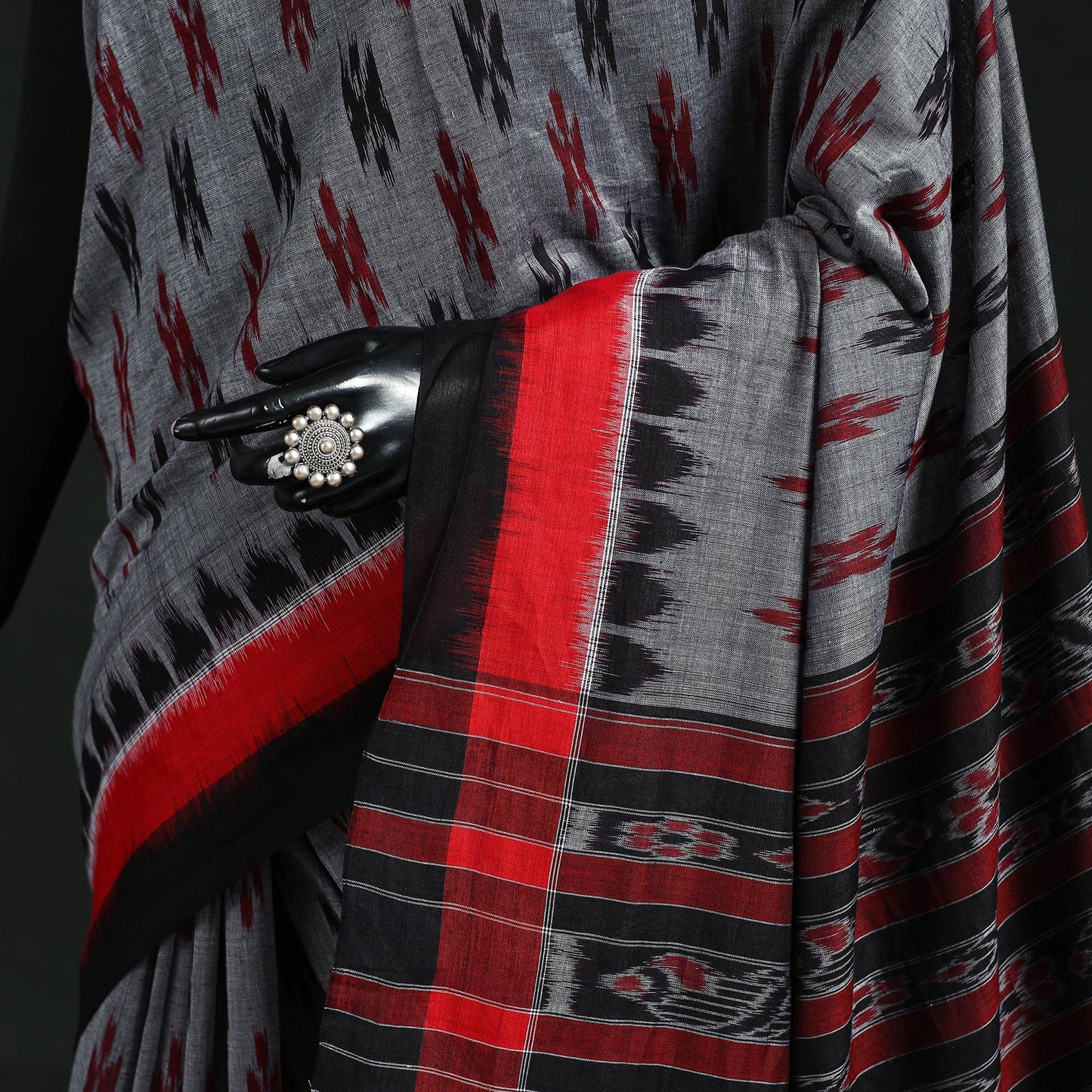 Ikat handloom cotton sambalpuri saree 45 - handcrafted