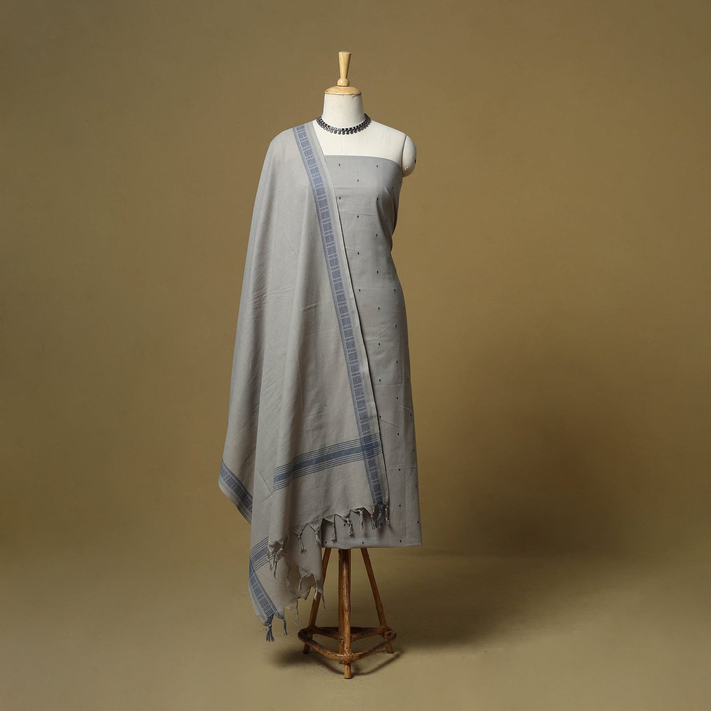 Jacquard cotton 3pc unstitched dress material 14