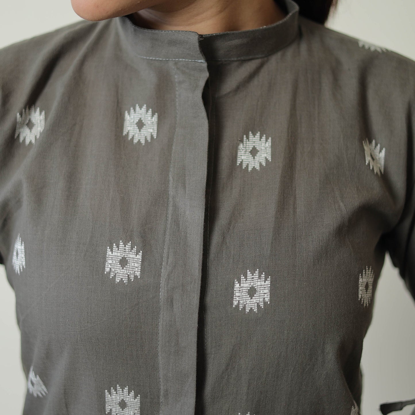 Grey Jacquard Cotton Co-Ord Set Online at iTokri.com