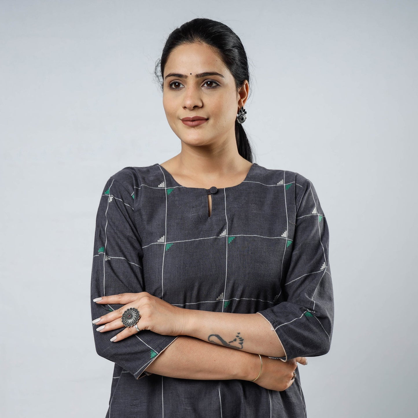 Buy Jacquard Cotton Long Kurta 04 Online l iTokri.com