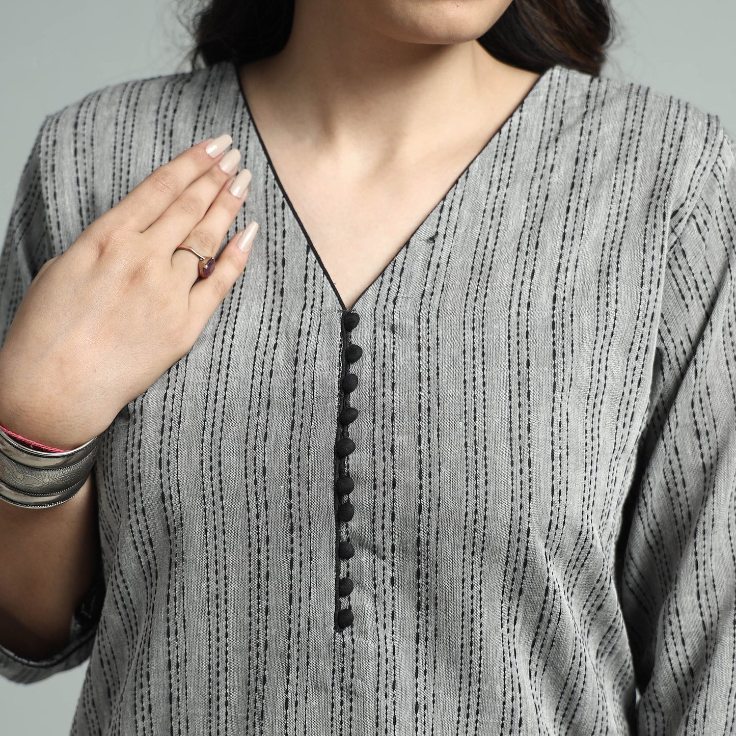 Jacquard Cotton Straight Kurta for Women