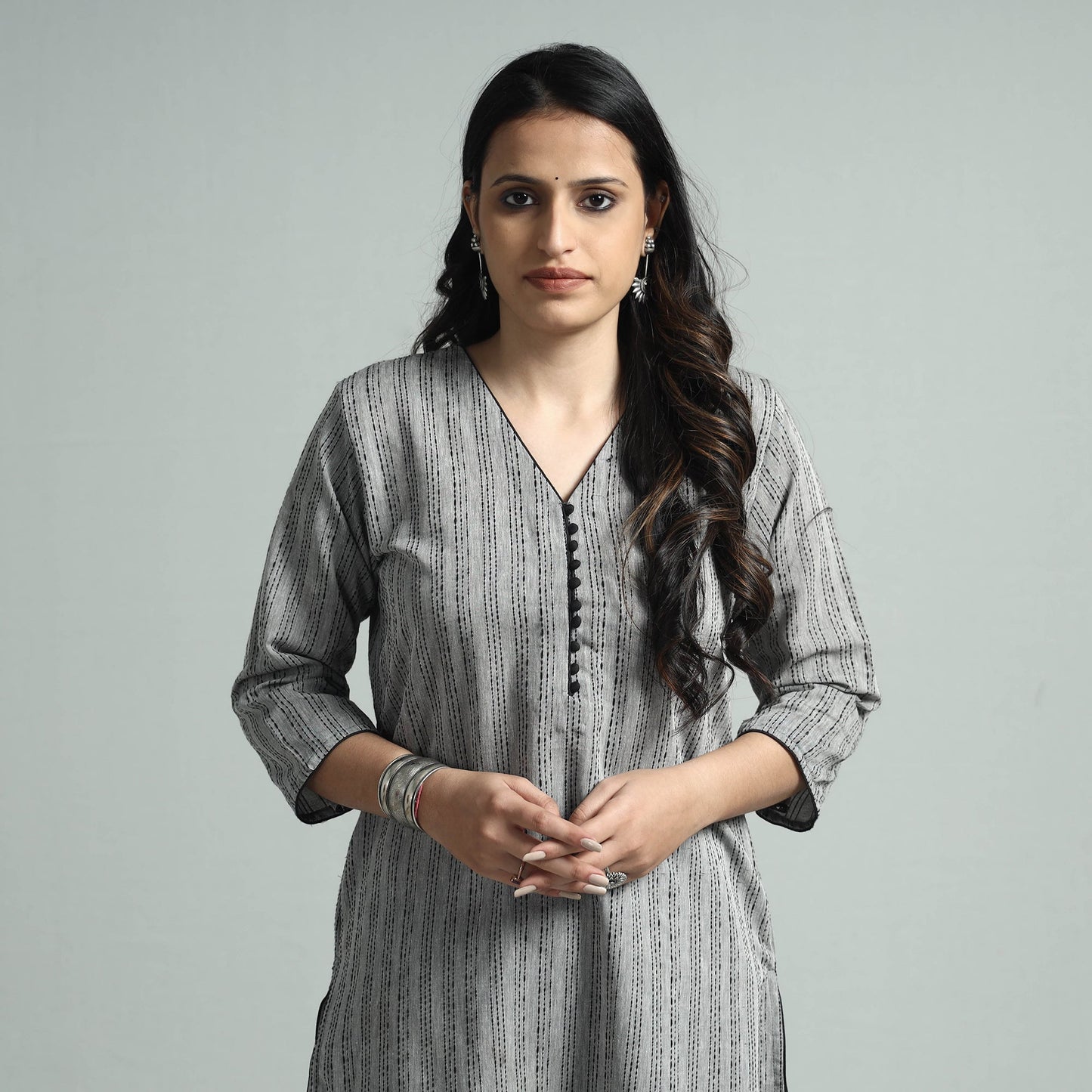 Jacquard Cotton Straight Kurta for Women