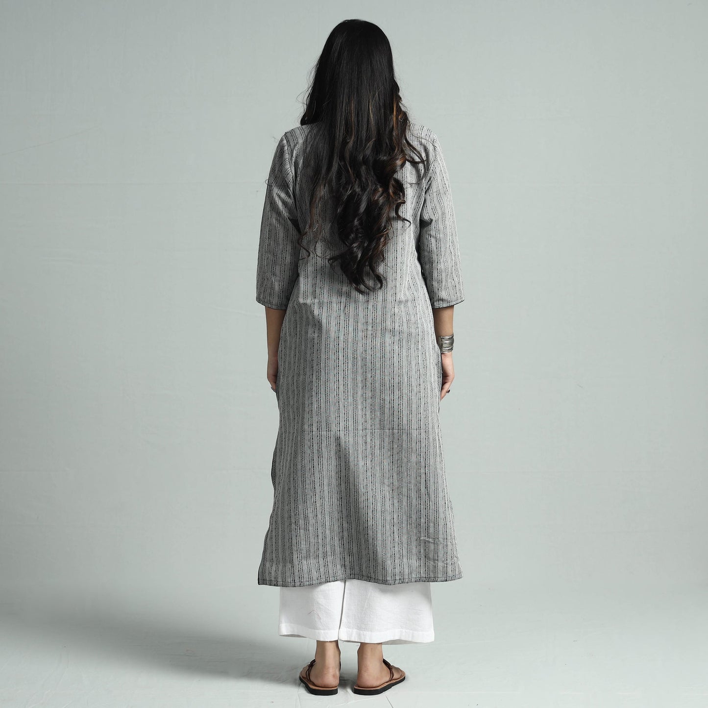 Jacquard Cotton Straight Kurta for Women