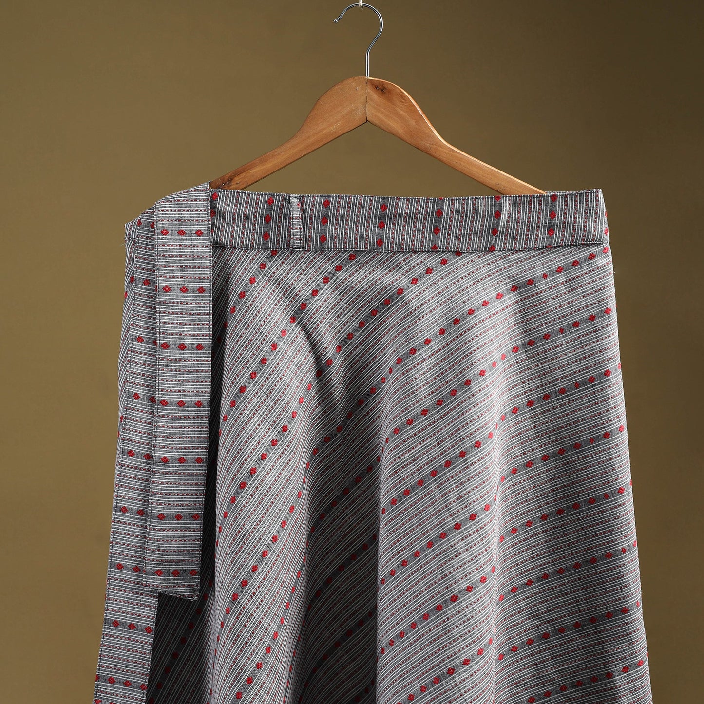 Jacquard weave cotton wrap around skirt 14 - handcrafted