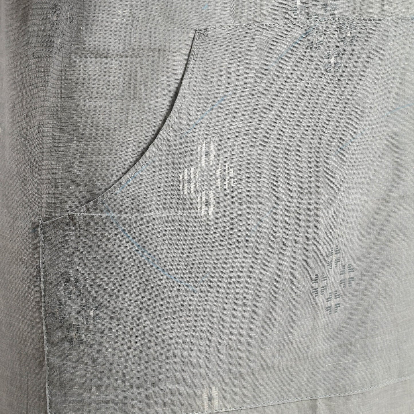Grey Jacquard Weaving Cotton Apron with Pocket