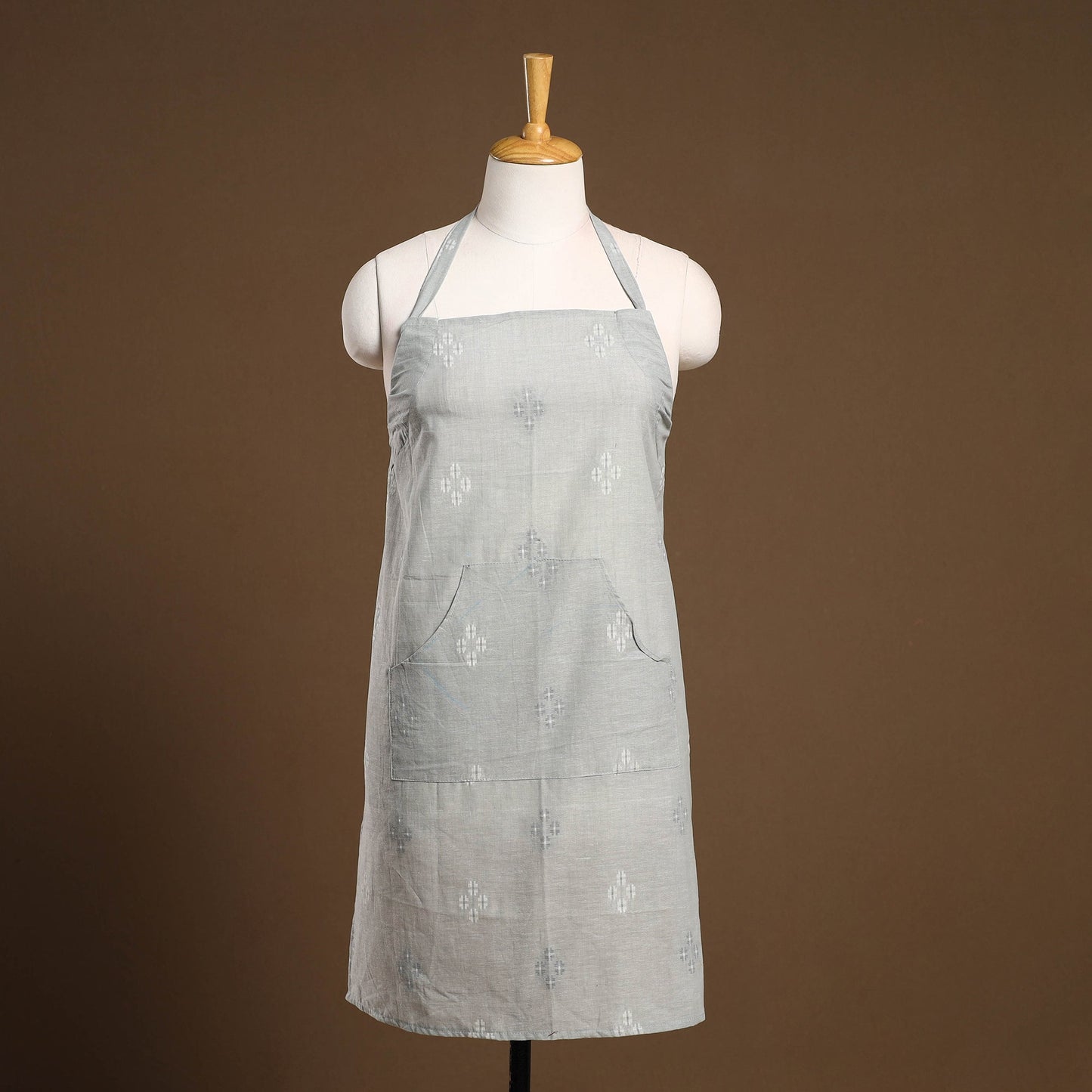 Grey Jacquard Weaving Cotton Apron with Pocket