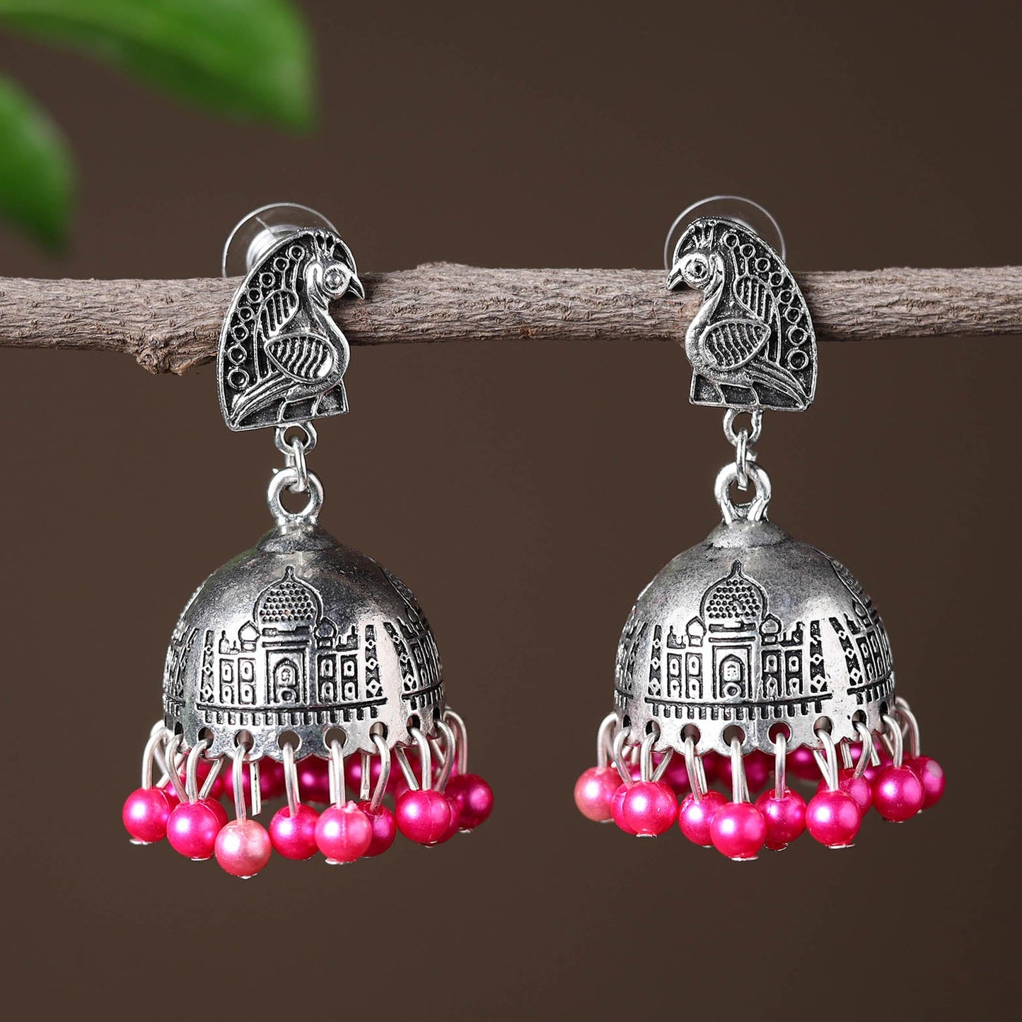 Elegant Beadwork German Silver Earrings Online in India