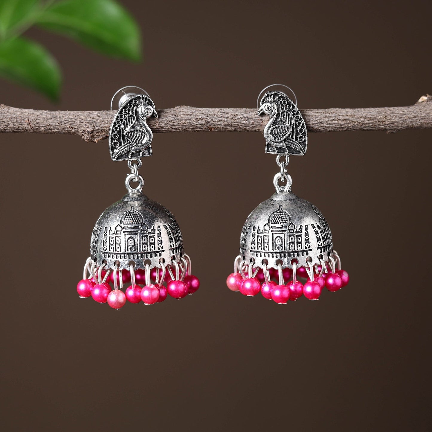 Elegant Beadwork German Silver Earrings Online in India