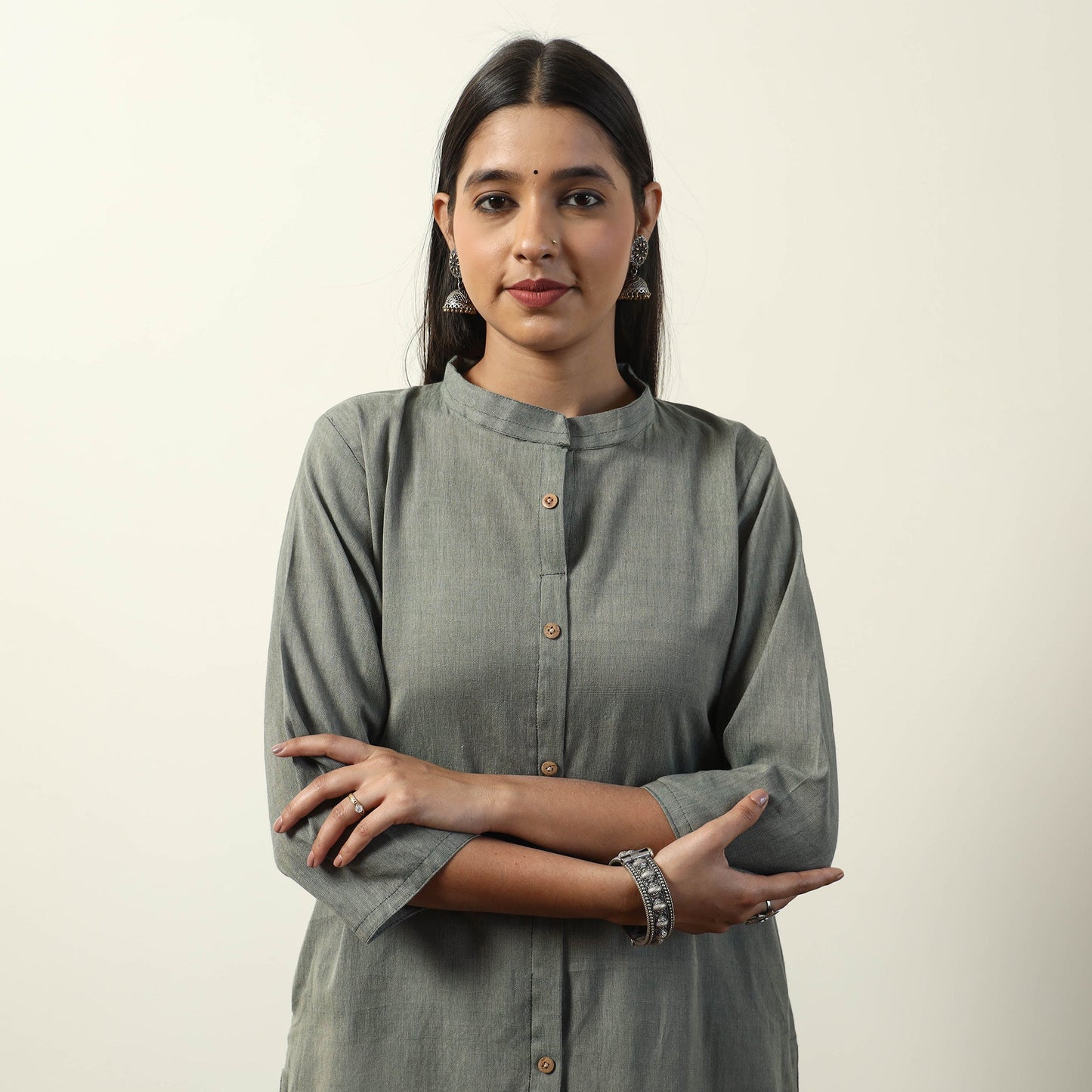 Jhiri Handloom Cotton Straight Long Kurta