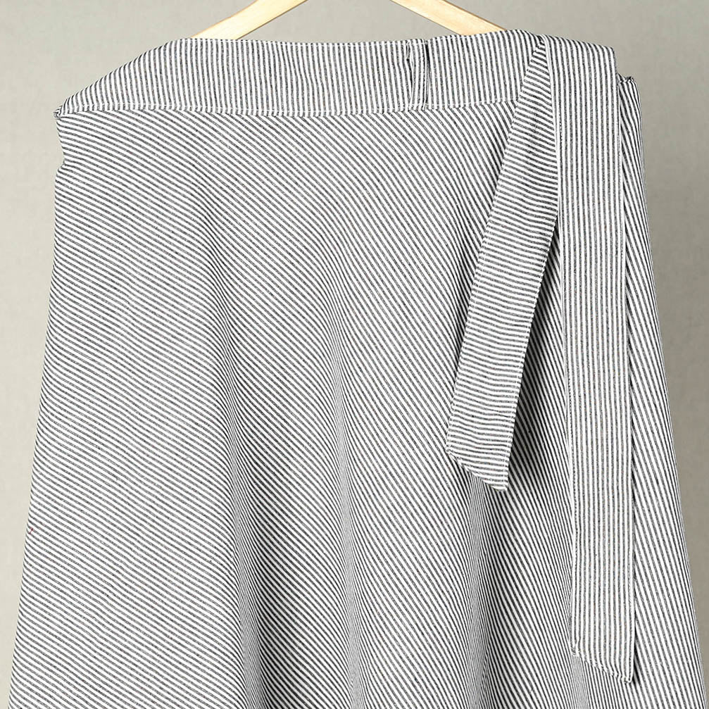 Grey Jhiri Handloom Cotton Wrap Around Plain Skirt