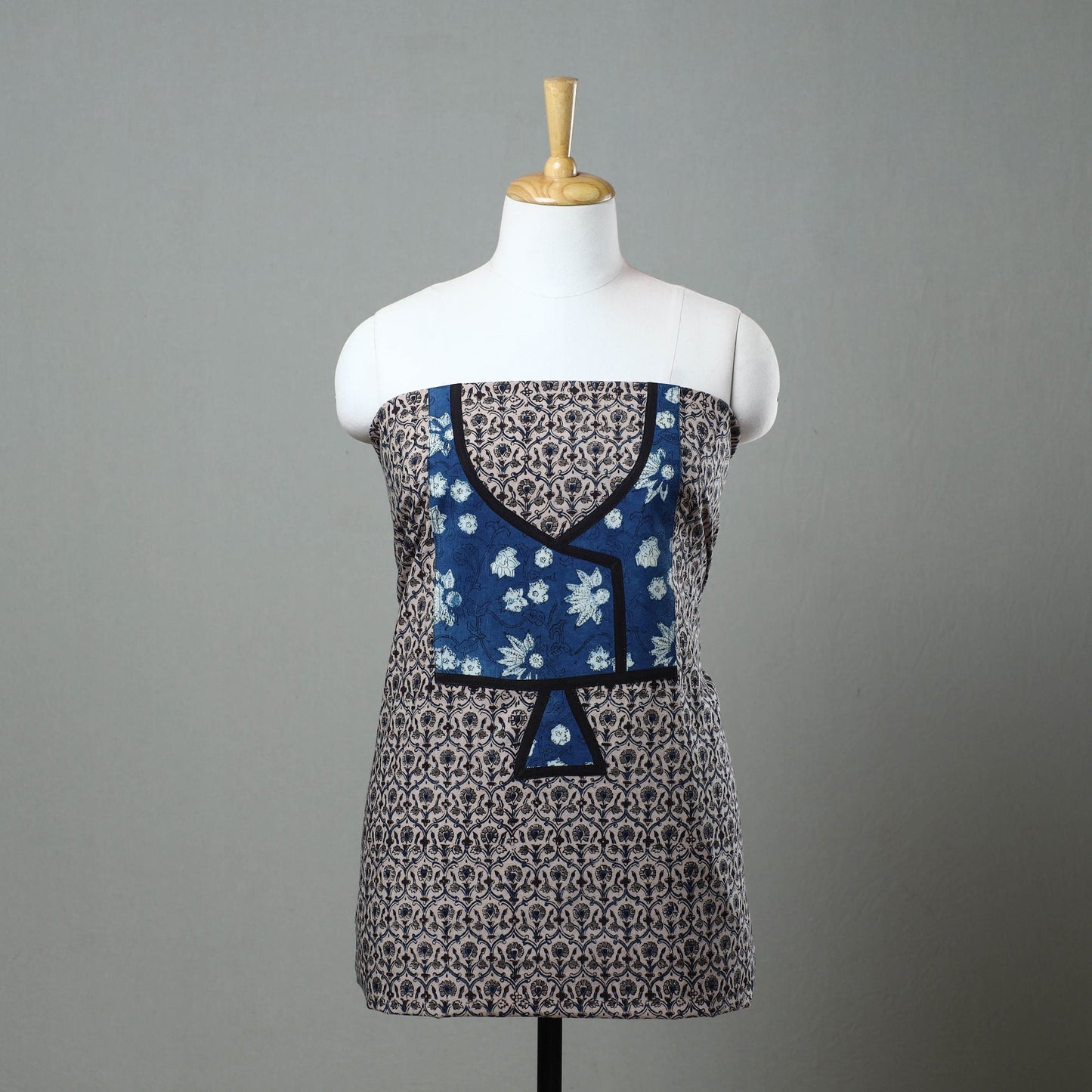 Grey - kalamkari cotton unstitched kurta material
