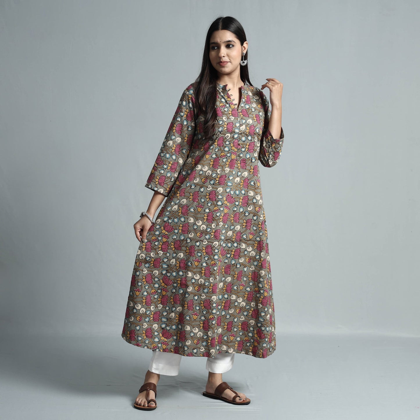 Kalamkari Printed Cotton Kurta For Women