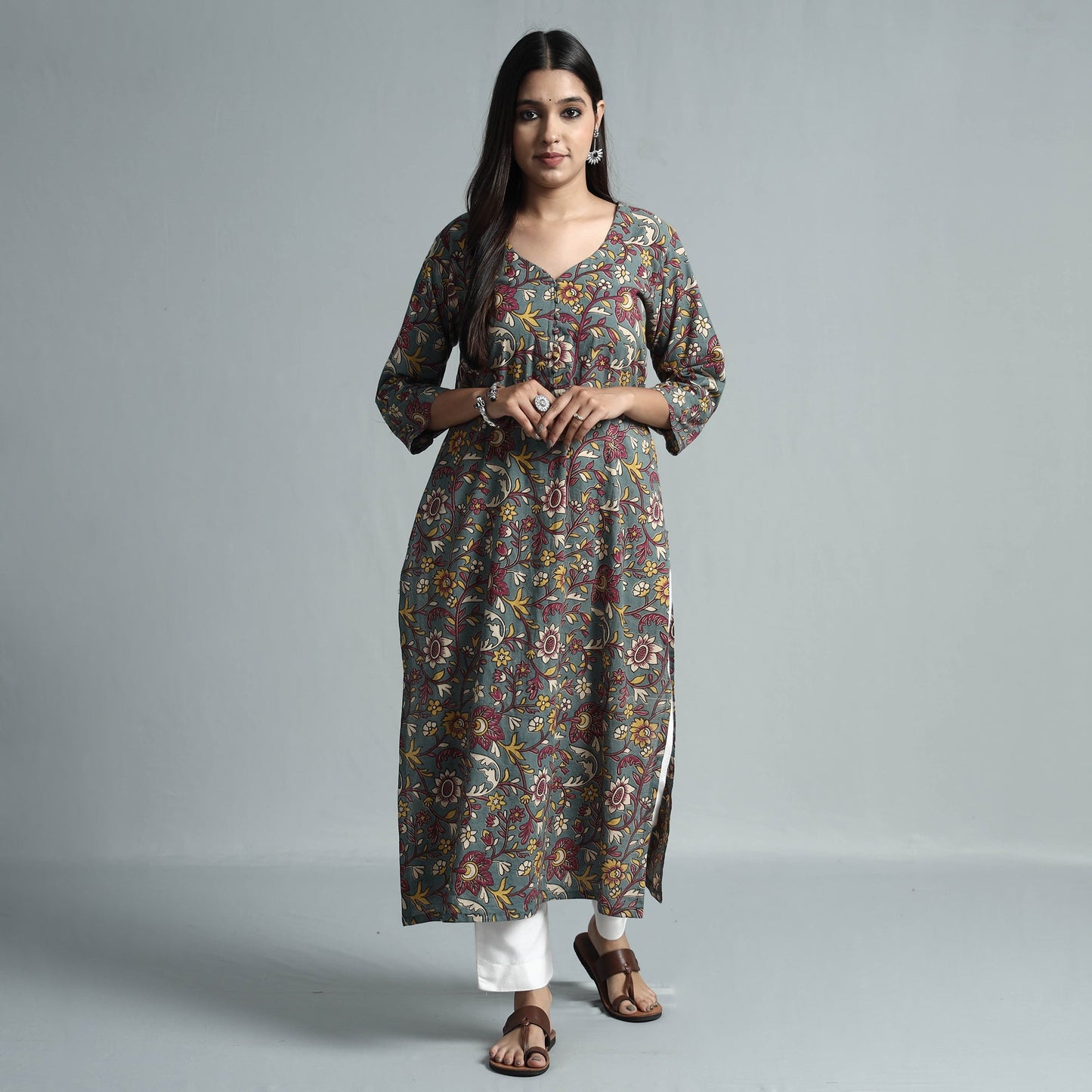 Kalamkari Printed Cotton Kurta For Women