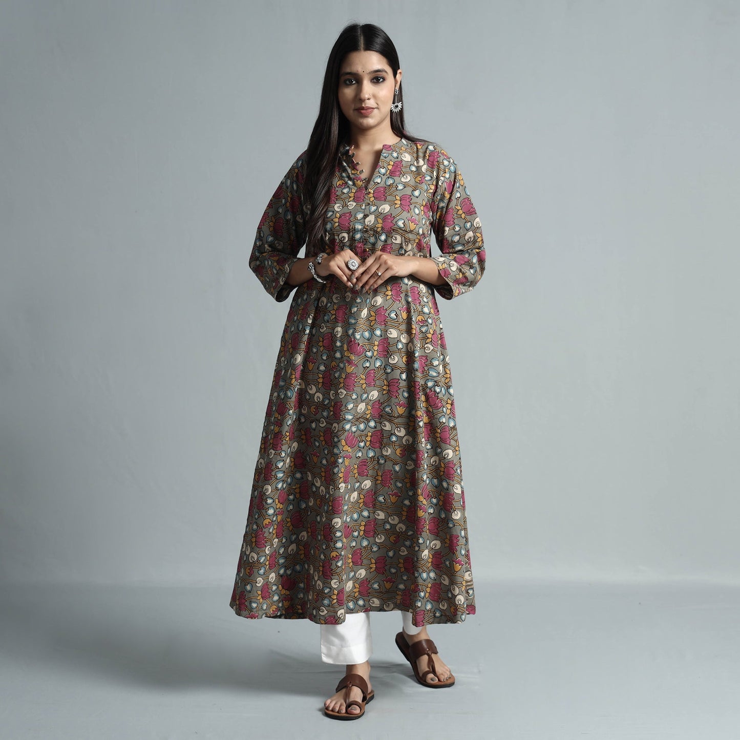 Kalamkari Printed Cotton Kurta For Women