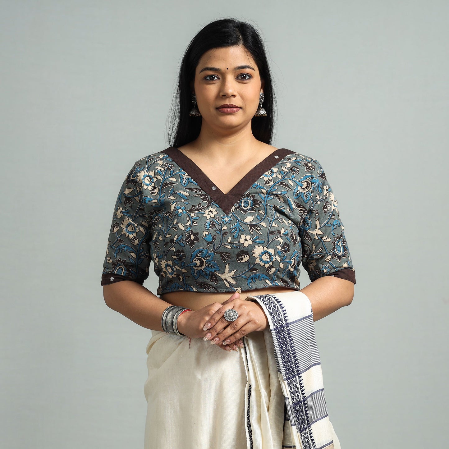 Buy Kalamkari Printed Cotton Stitched Blouse