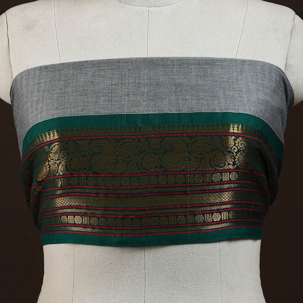 Kanchipuram cotton blouse piece 04 - handcrafted