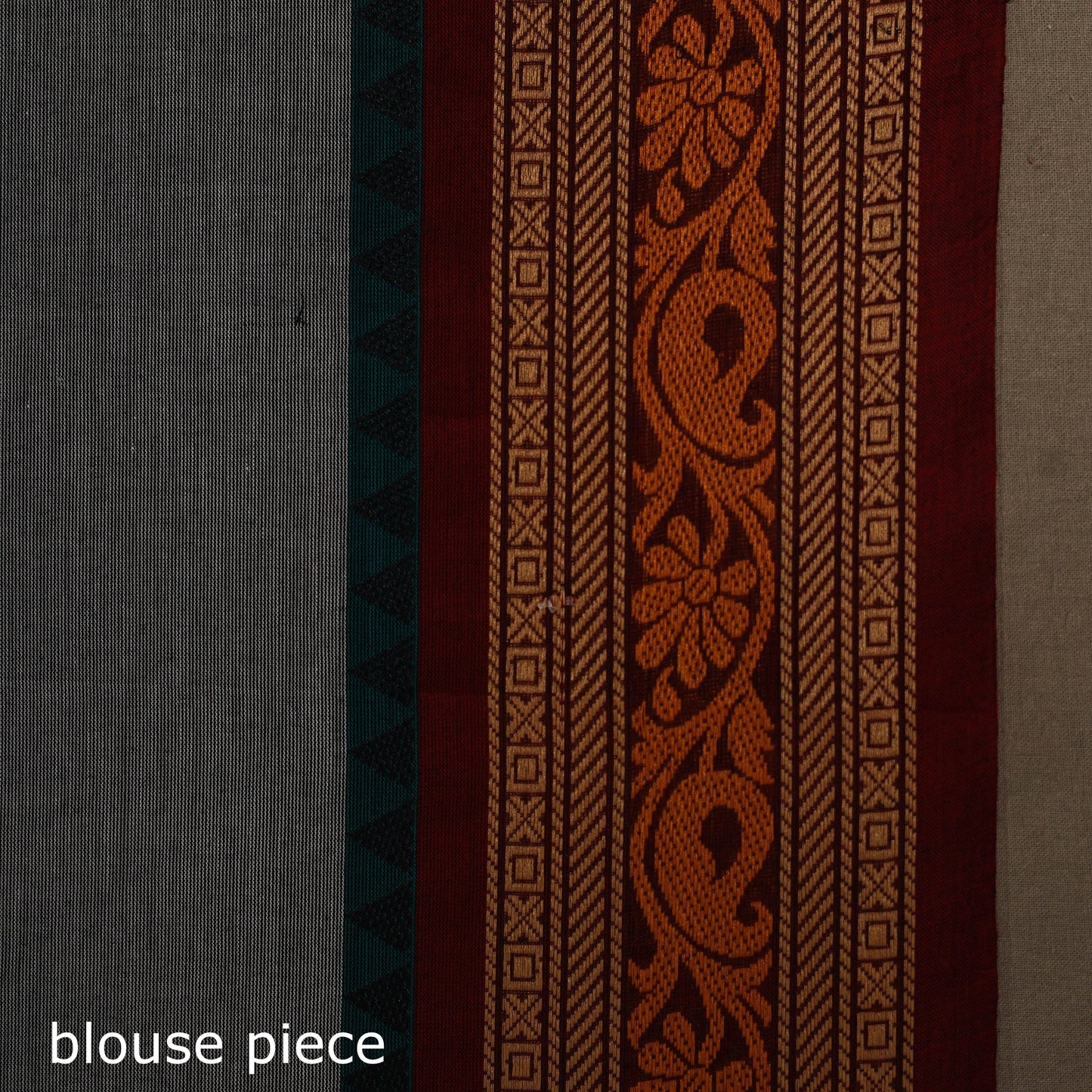 Grey - kandangi buti chettinad cotton saree with border 01