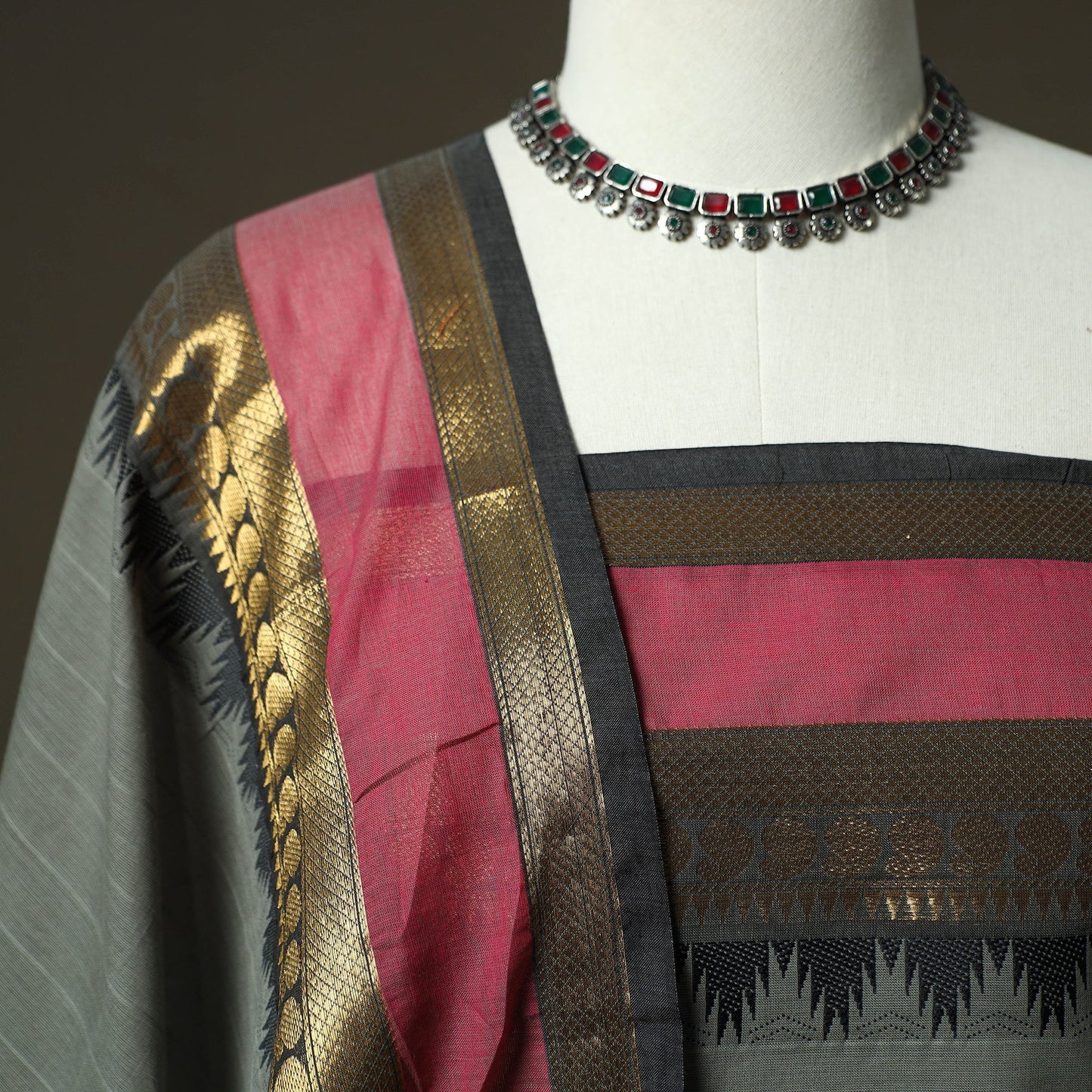 Kandangi chettinad cotton 2pc unstitched dress material 05