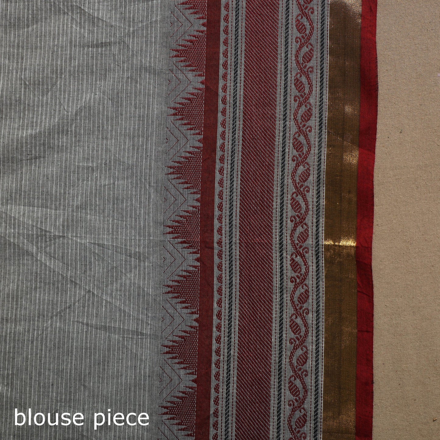 Grey Kandangi Chettinad Cotton Saree with Border
