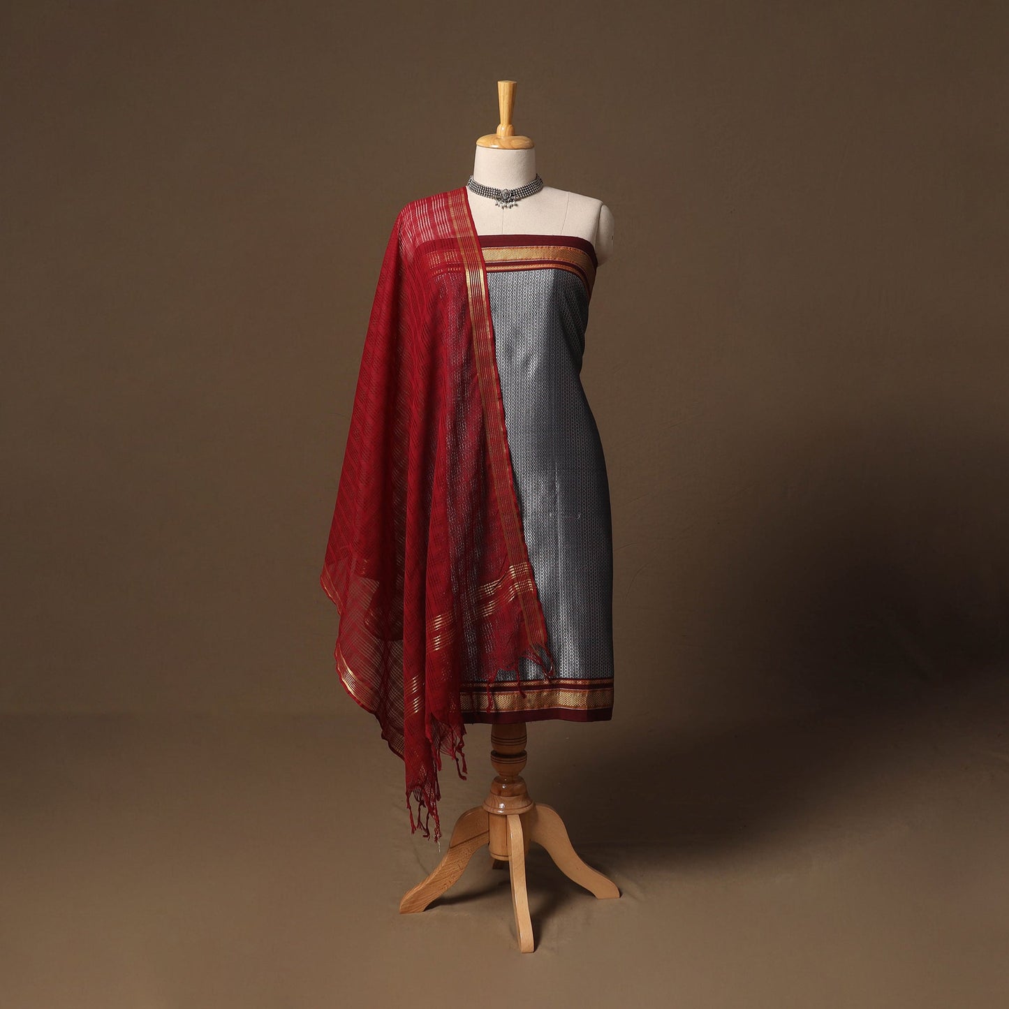 Karnataka khun mercerised cotton 3pc unstitched dress