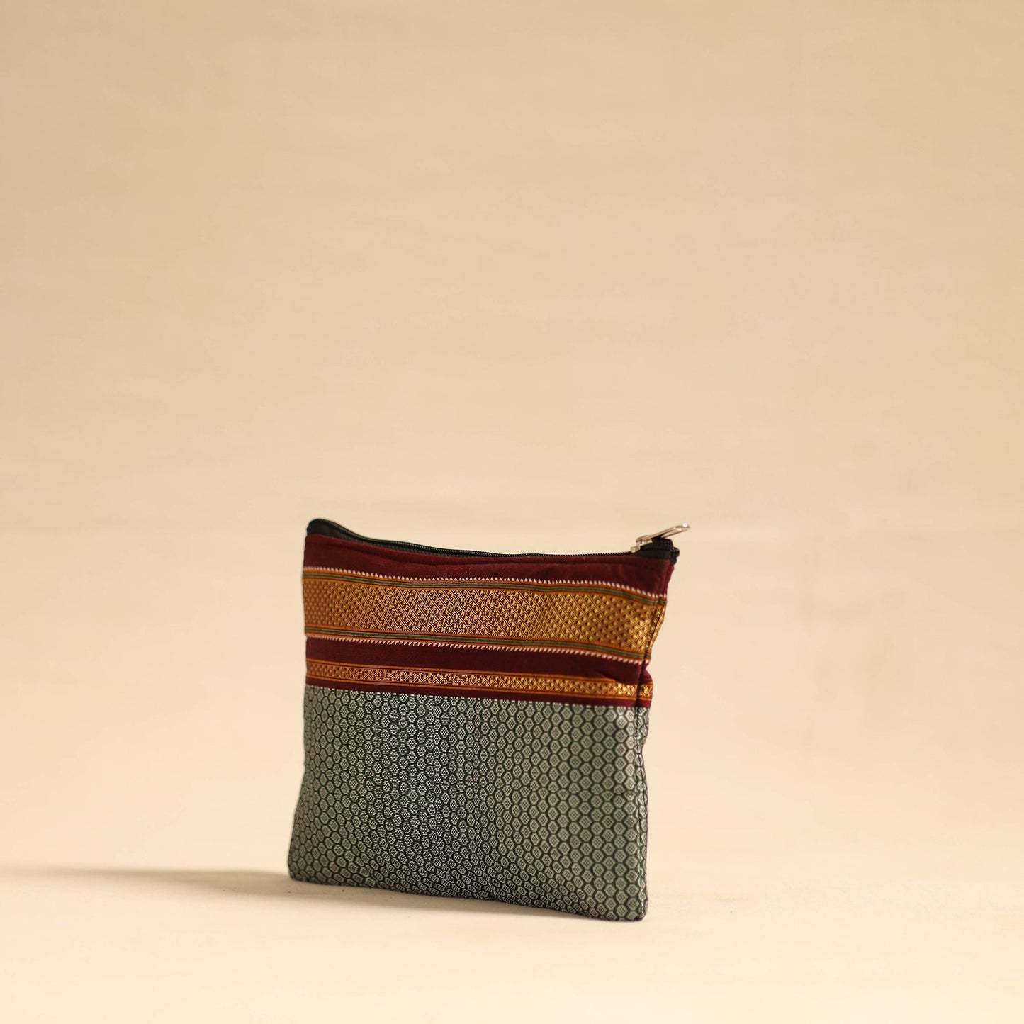 Grey Khun Fabric Quilted Cotton Utility Pouch