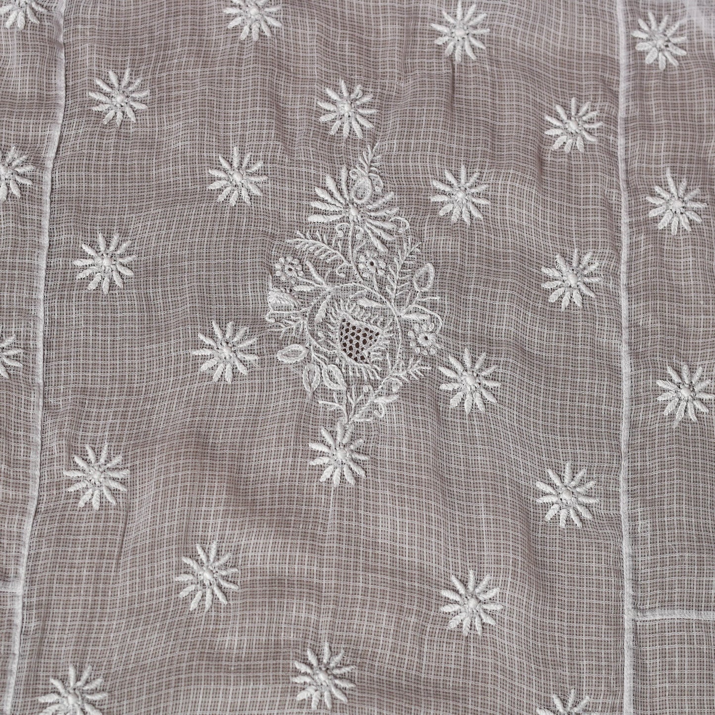 Kota doria chanderi semi stitched chikankari hand