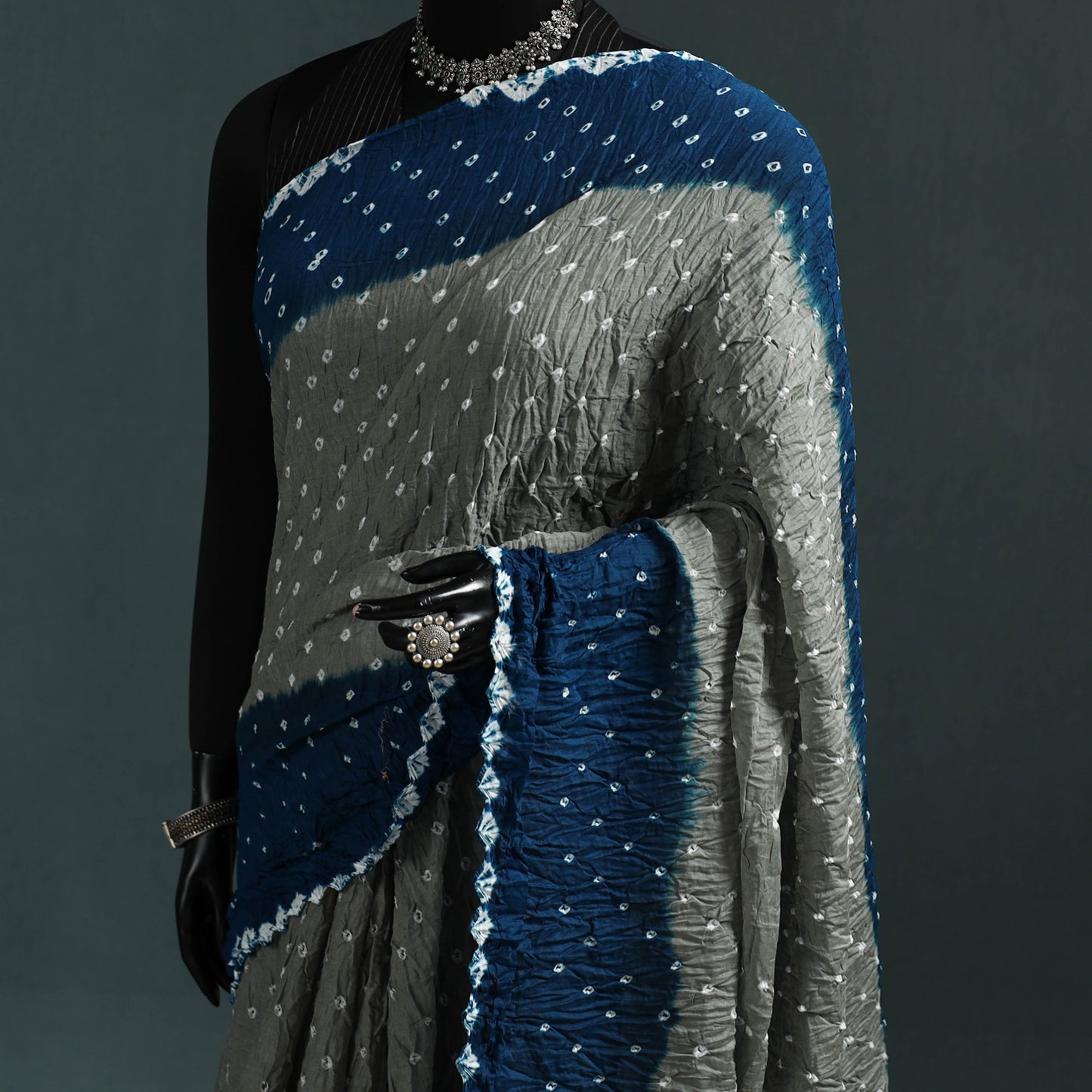 Kutch bandhani tie-dye cotton saree with blouse piece 39