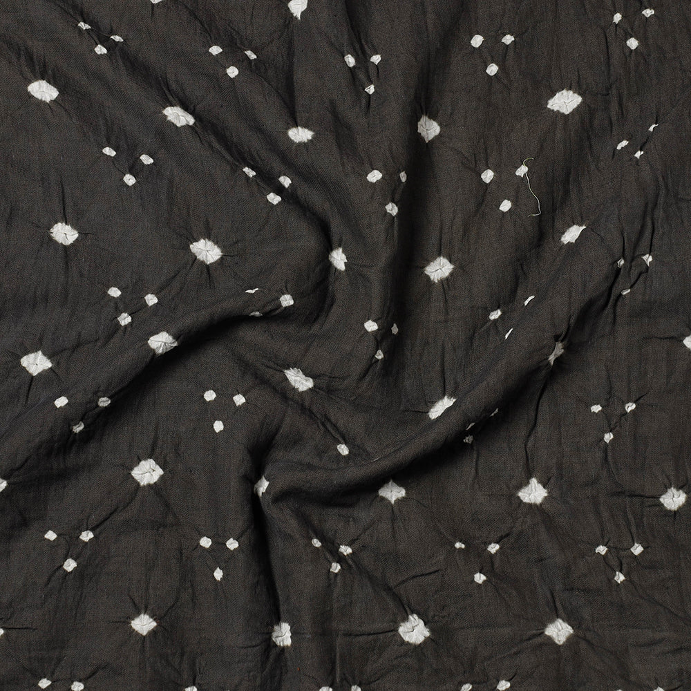 Grey Kutch Bandhani Tie-Dye Mul Cotton Precut Fabric