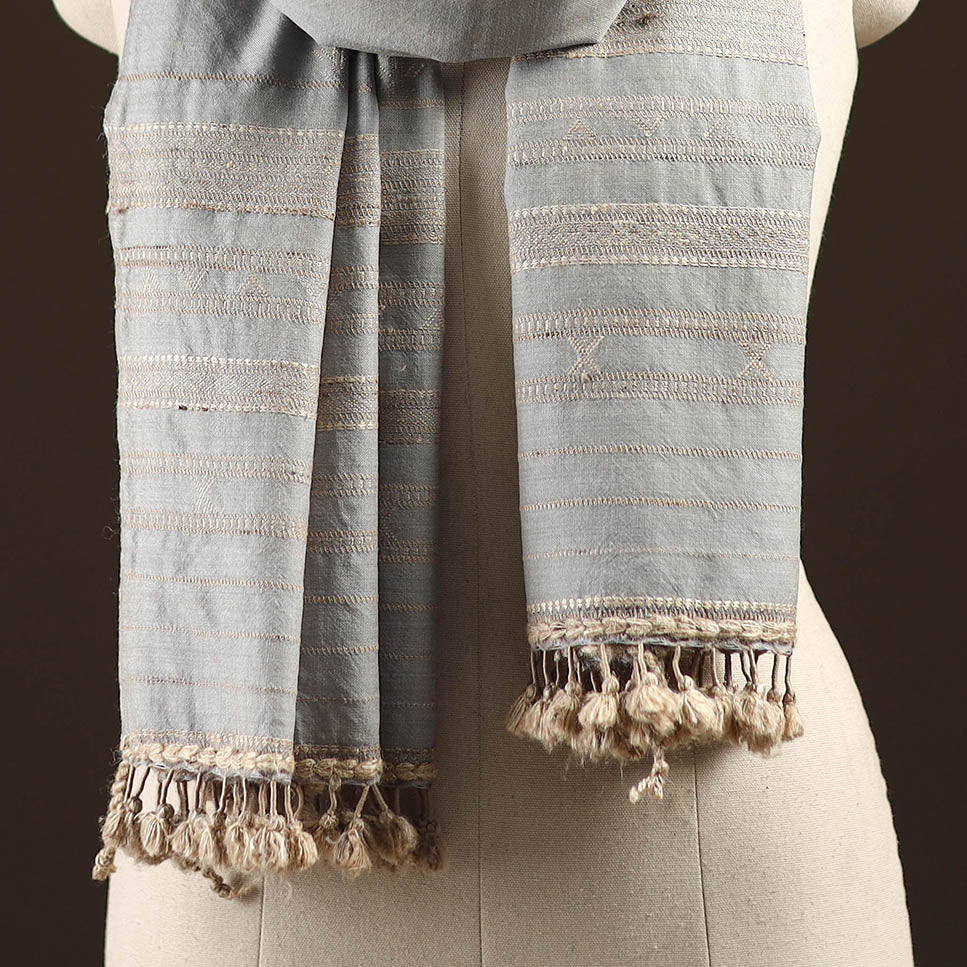 Kutch handwoven merino wool stole 56 - handcrafted