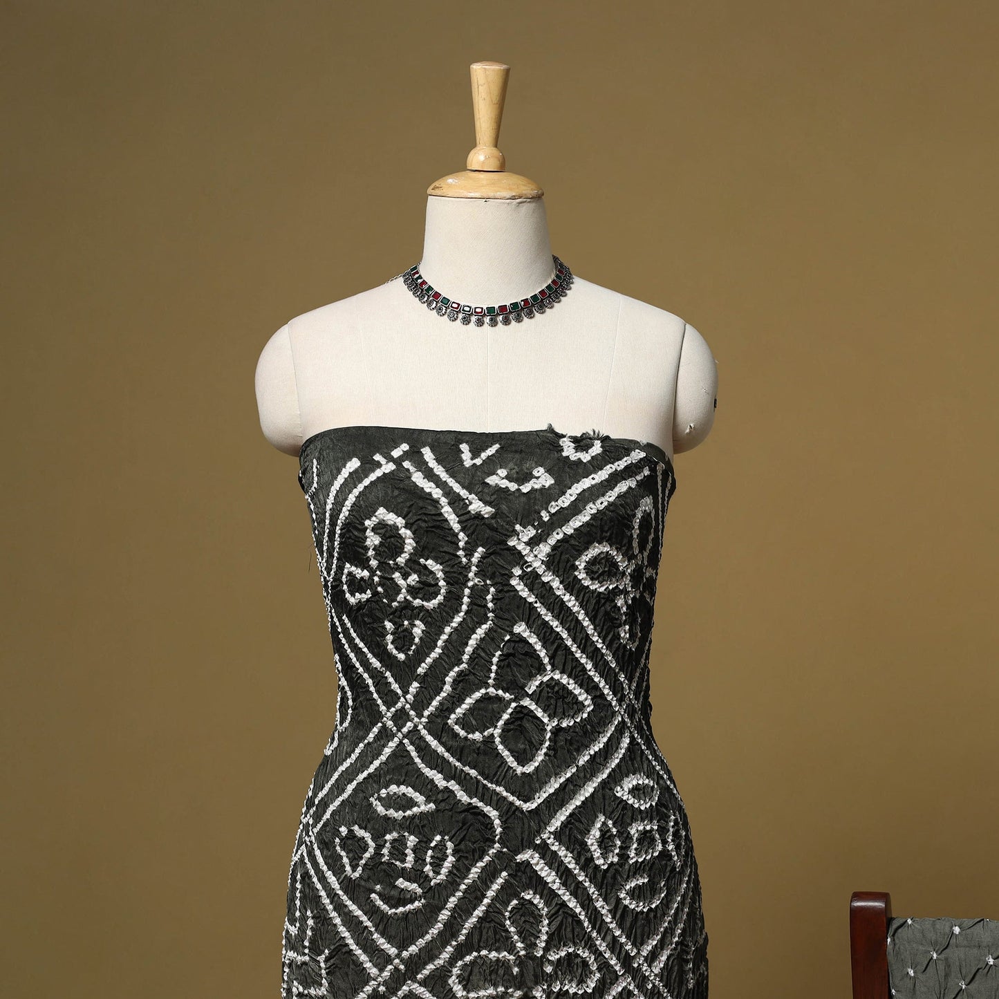 Kutch tie-dye bandhani modal silk 3pc unstitched dress