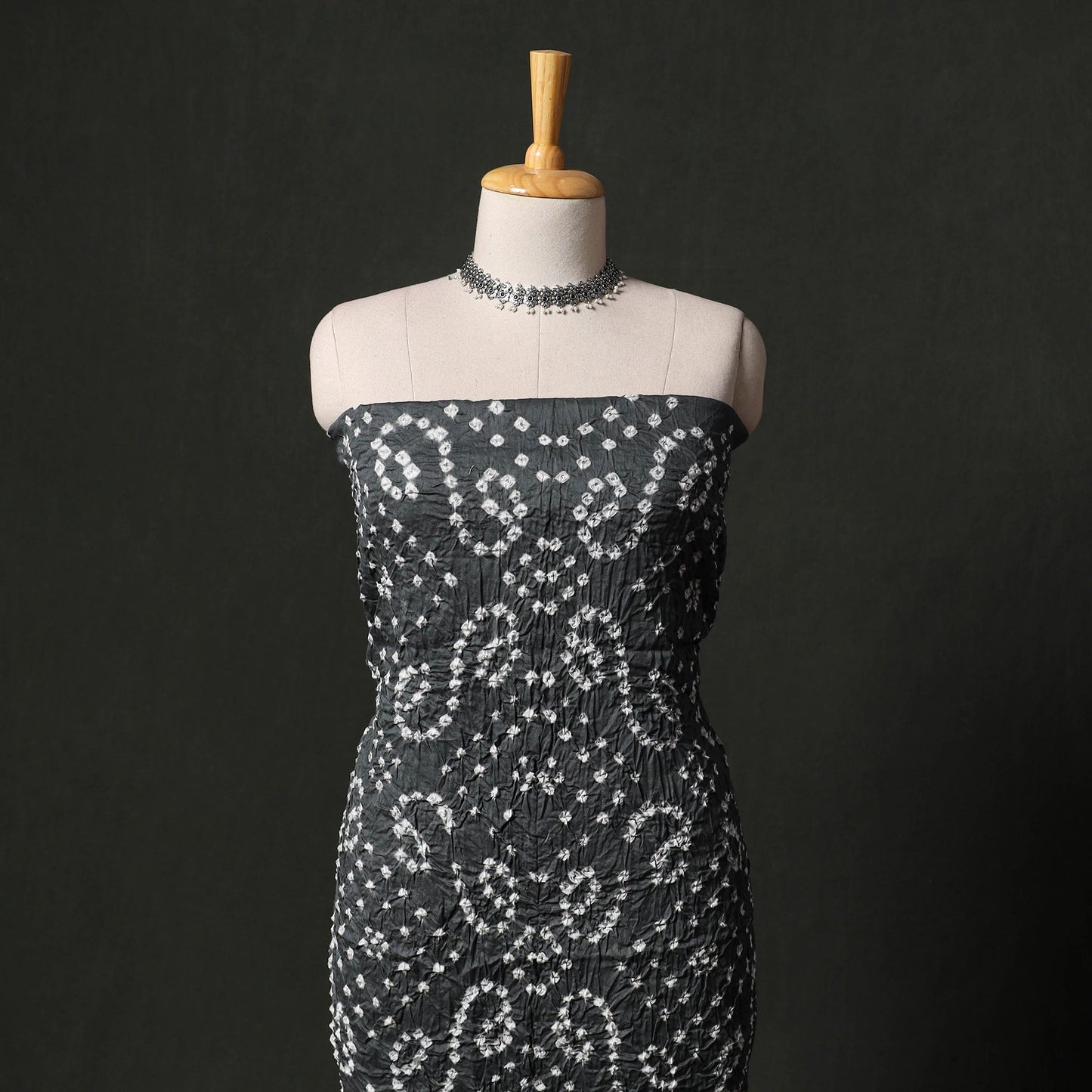 Kutch tie-dye satin cotton bandhani 3pc unstitched dress