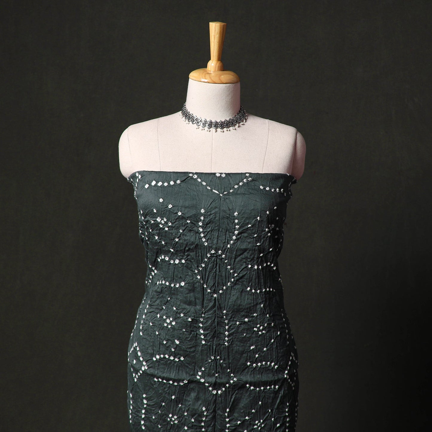 Kutch tie-dye satin cotton bandhani 3pc unstitched dress