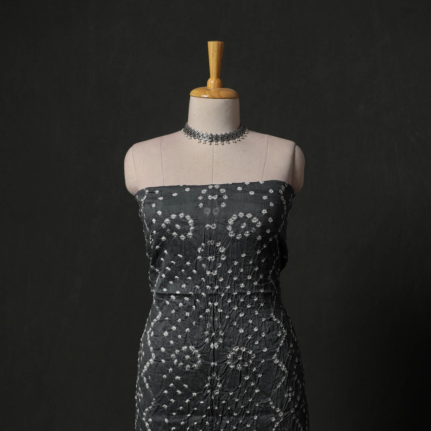 Kutch tie-dye satin cotton bandhani 3pc unstitched dress