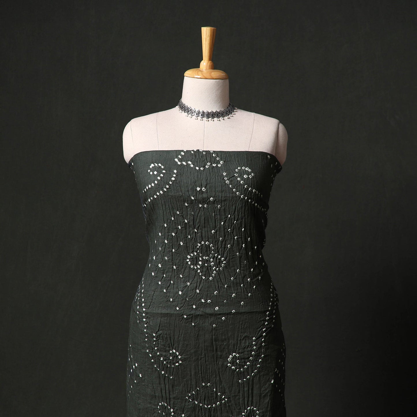 Kutch tie-dye satin cotton bandhani 3pc unstitched dress