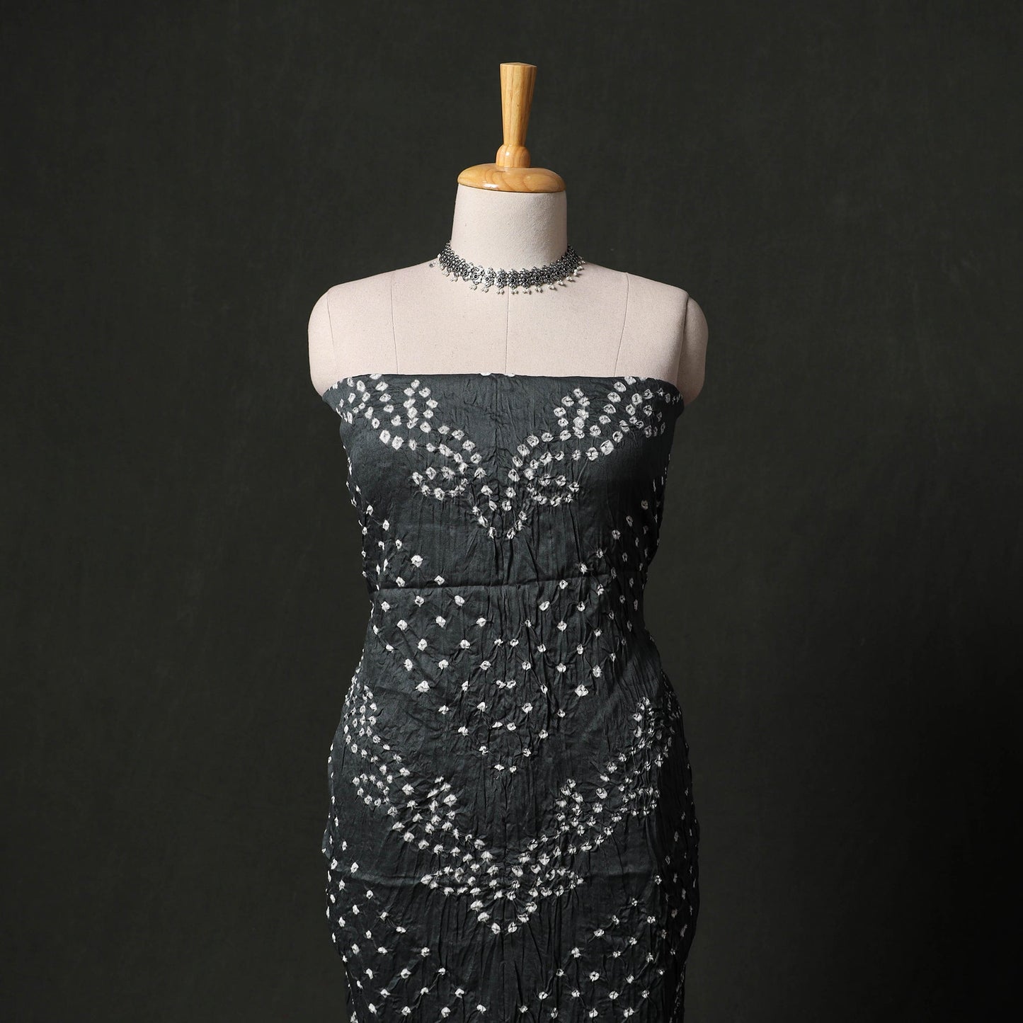 Kutch tie-dye satin cotton bandhani 3pc unstitched dress