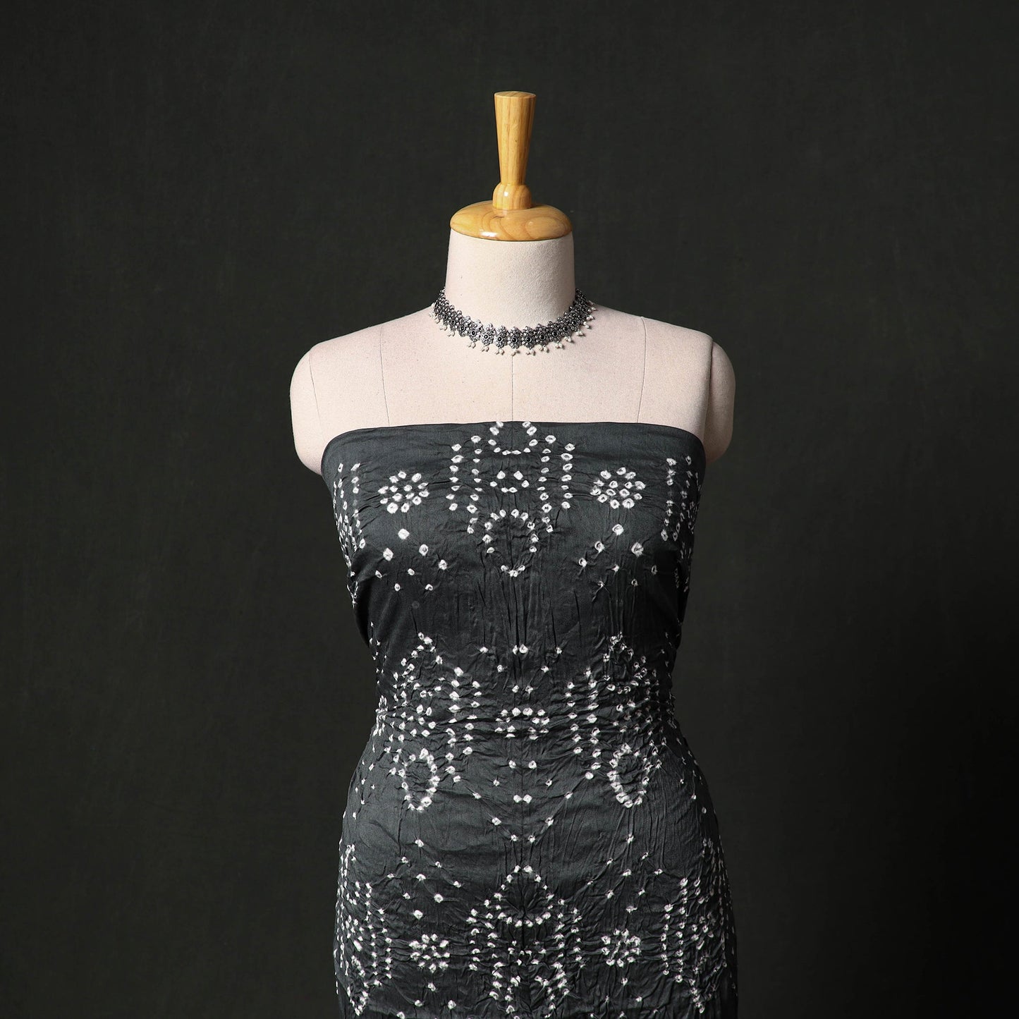 Kutch tie-dye satin cotton bandhani 3pc unstitched dress