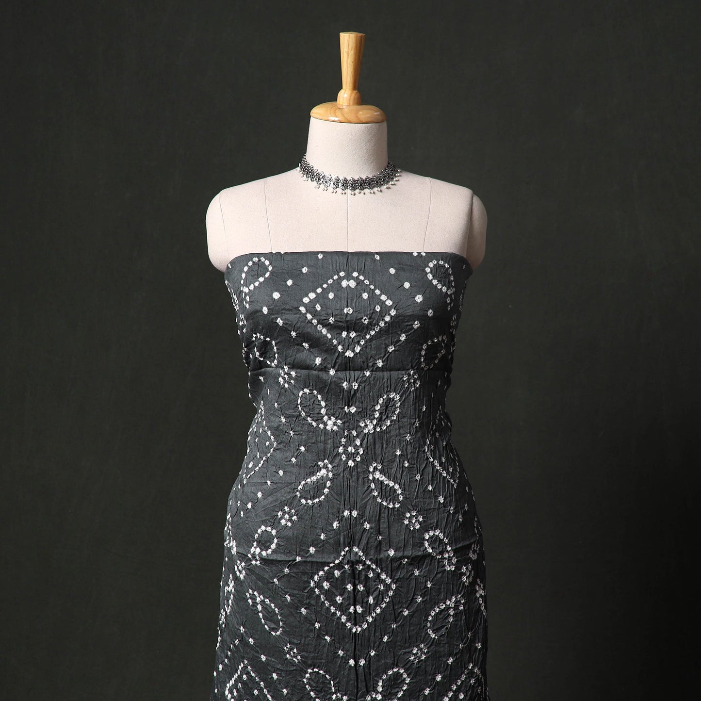 Kutch tie-dye satin cotton bandhani 3pc unstitched dress