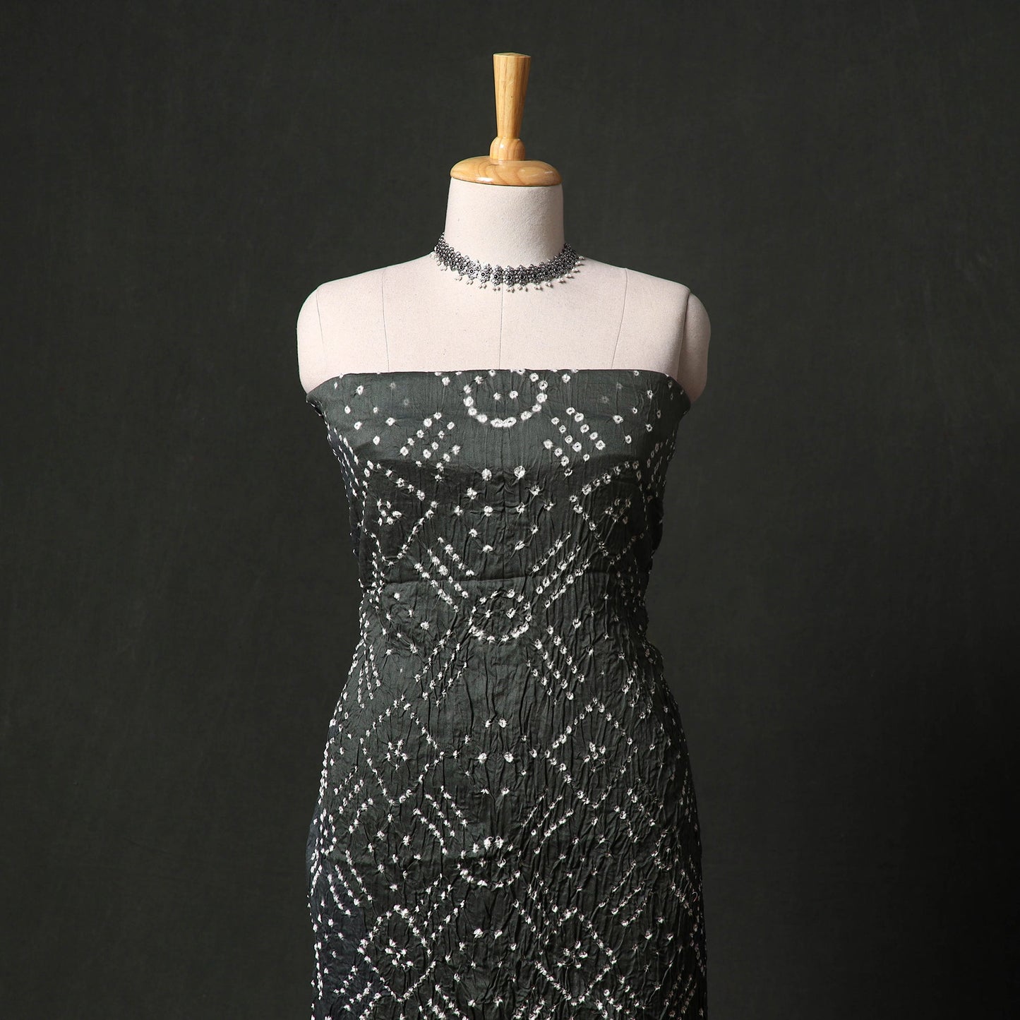 Kutch tie-dye satin cotton bandhani 3pc unstitched dress