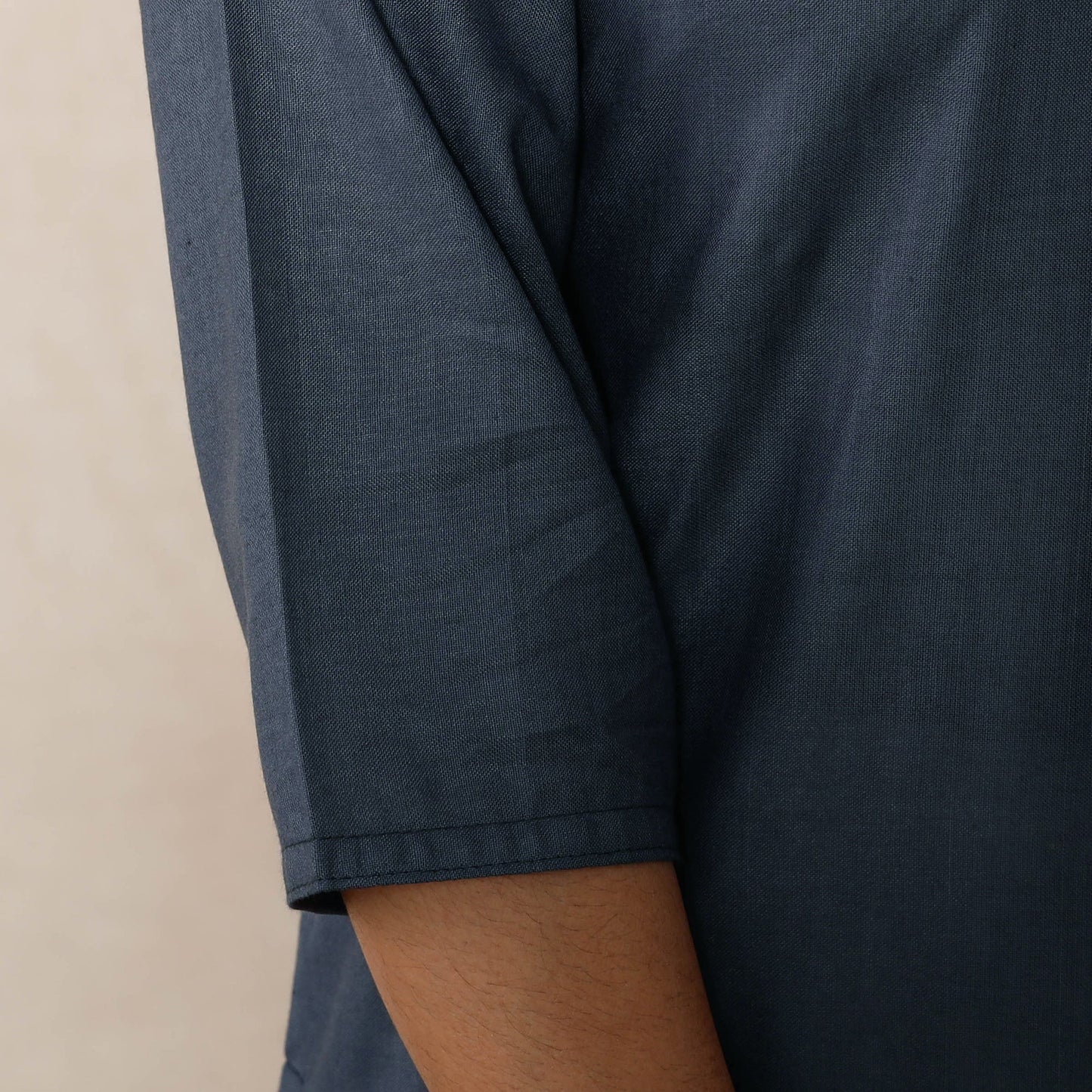 Grey Linen Viscose Plain Long Kurta Online
