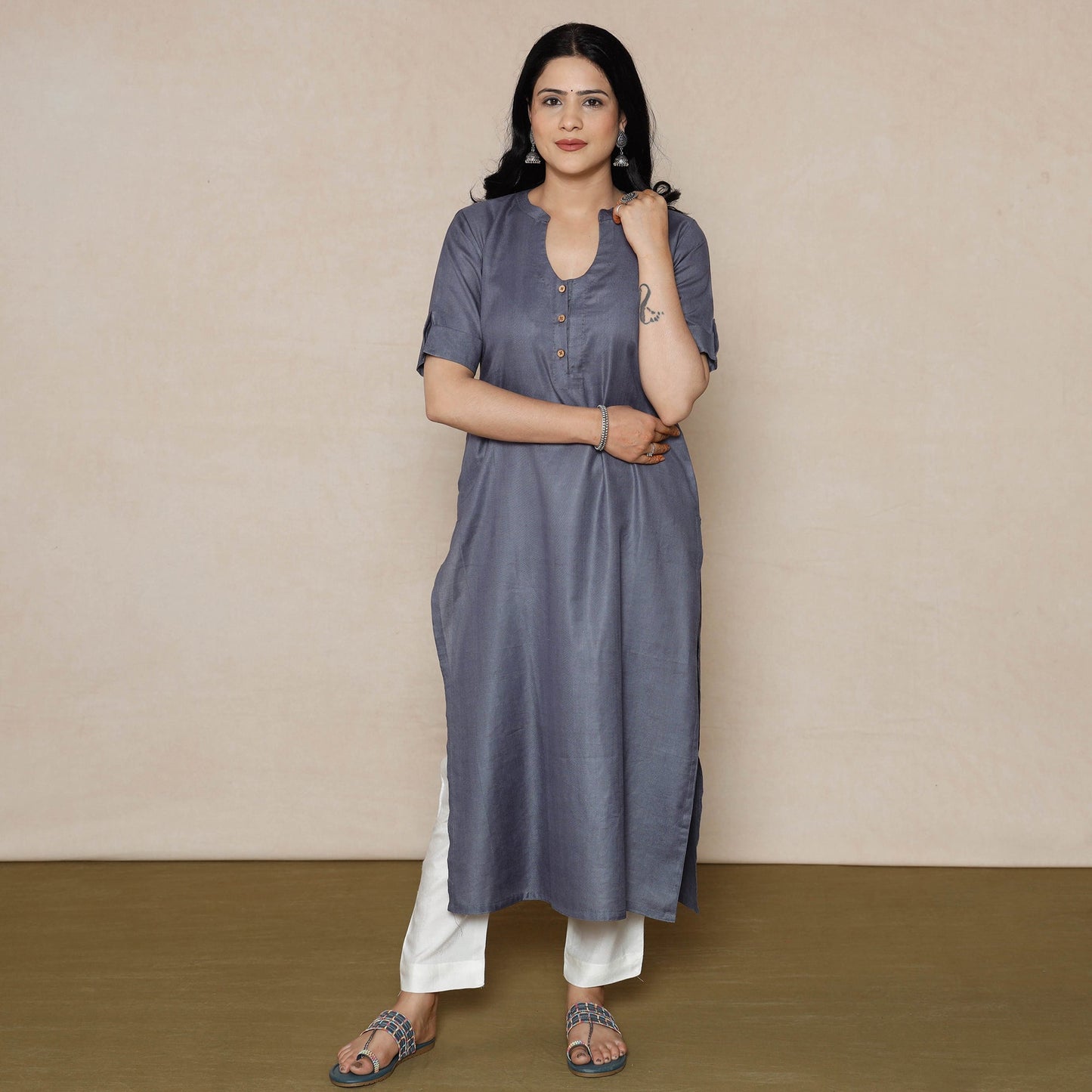 Linen Viscose Plain Kurta