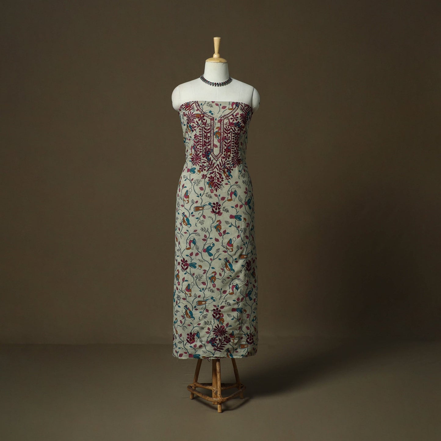 Lucknowi chikankari hand work kalamkari unstitched kurta