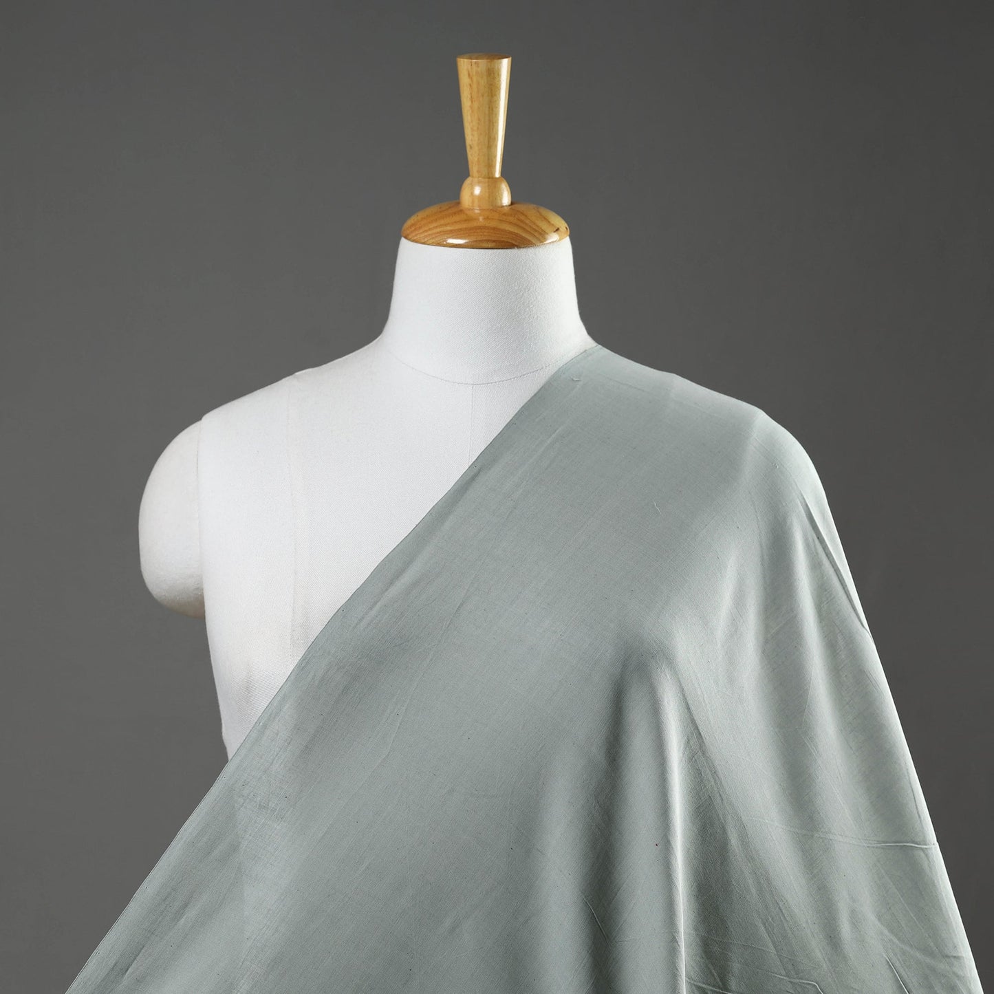 Grey Mangalagiri Plain Handloom Cotton Fabric