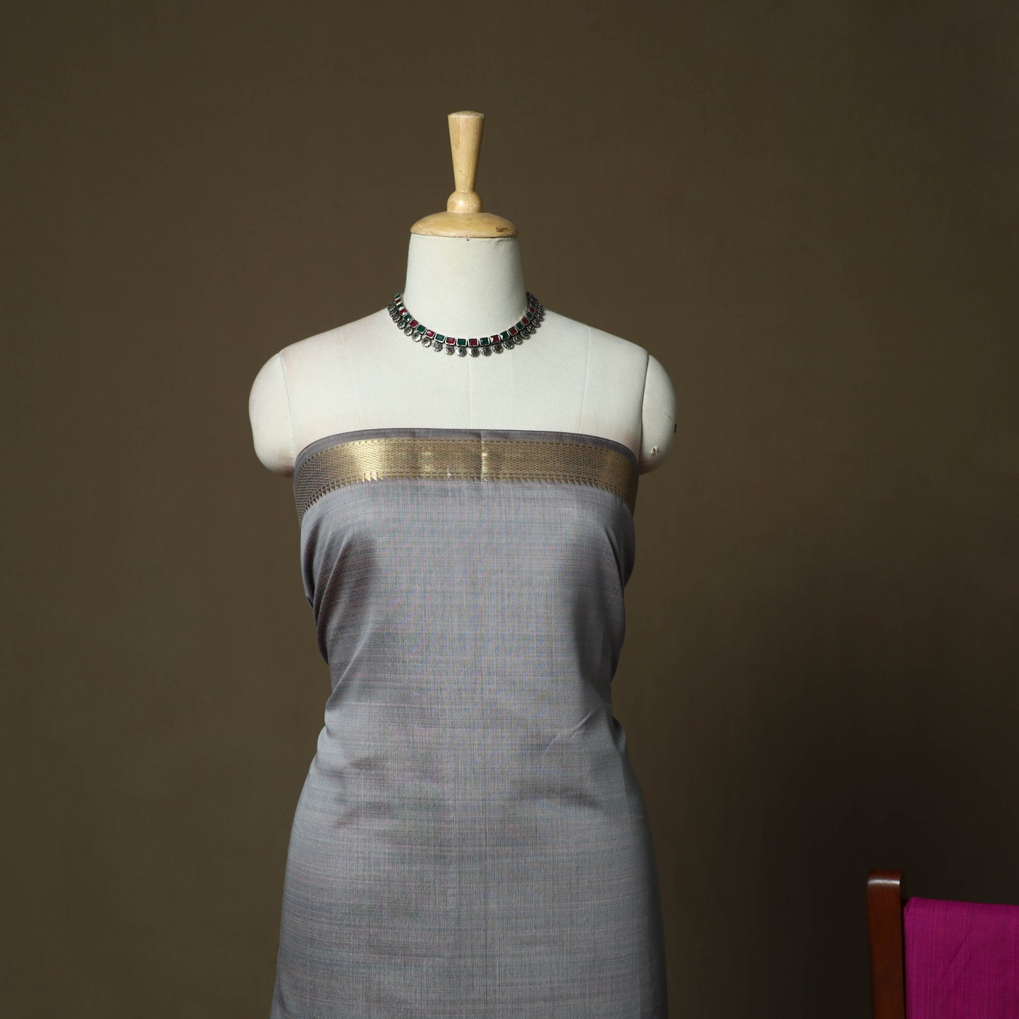 Mangalagiri silk cotton 3pc unstitched dress material