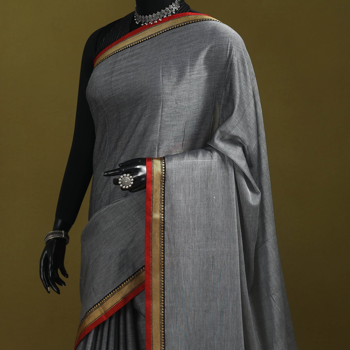 Mercerised cotton dharwad saree with thread border 20