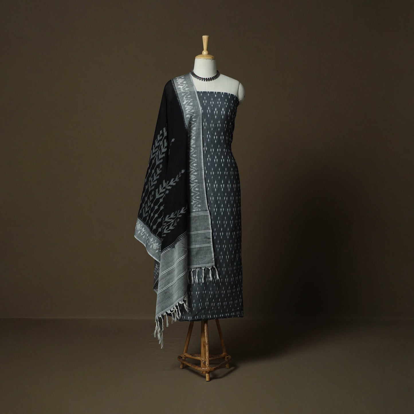 Handloom mercerised cotton pochampally ikat 2pc unstitched